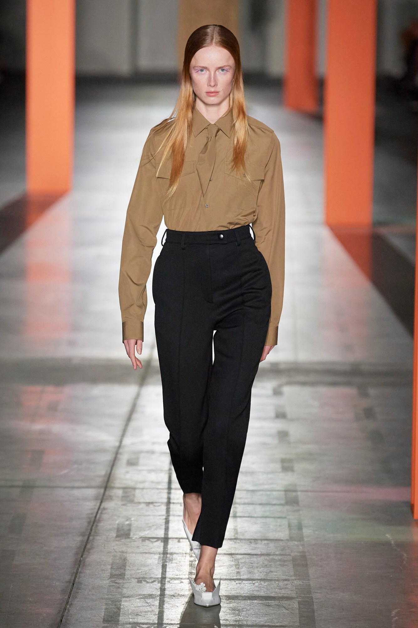 Model walking for the Prada show during Milan Fashion Week AW23