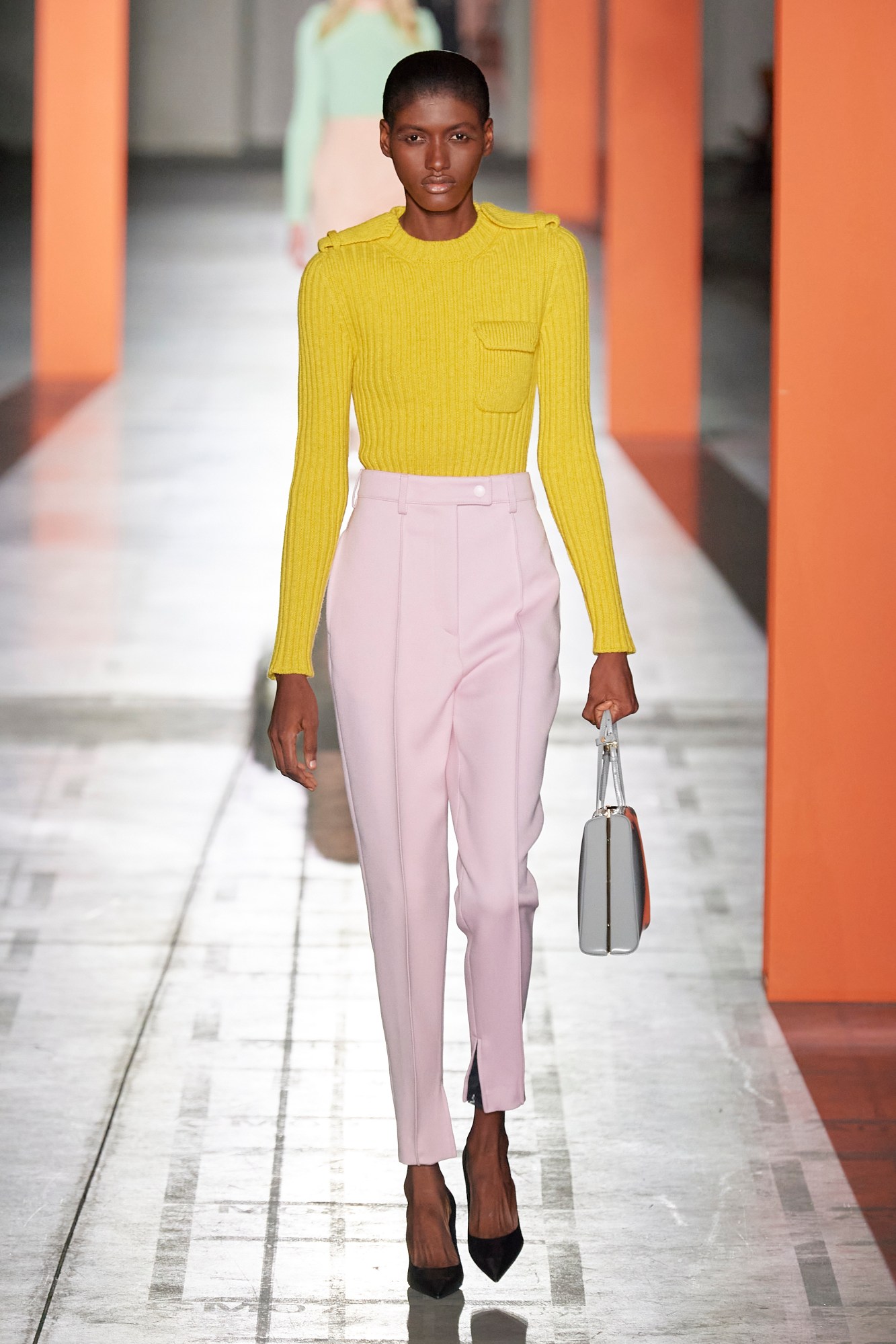 Model walking for the Prada show during Milan Fashion Week AW23