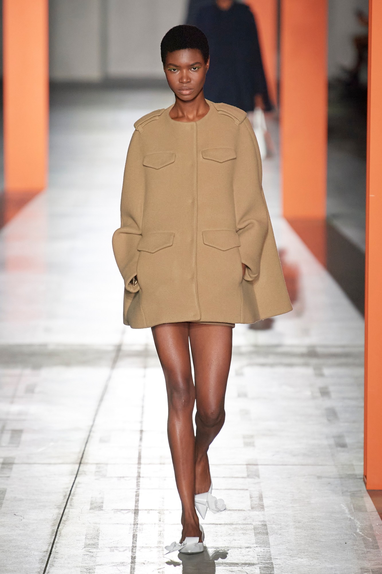 Model walking for the Prada show during Milan Fashion Week AW23