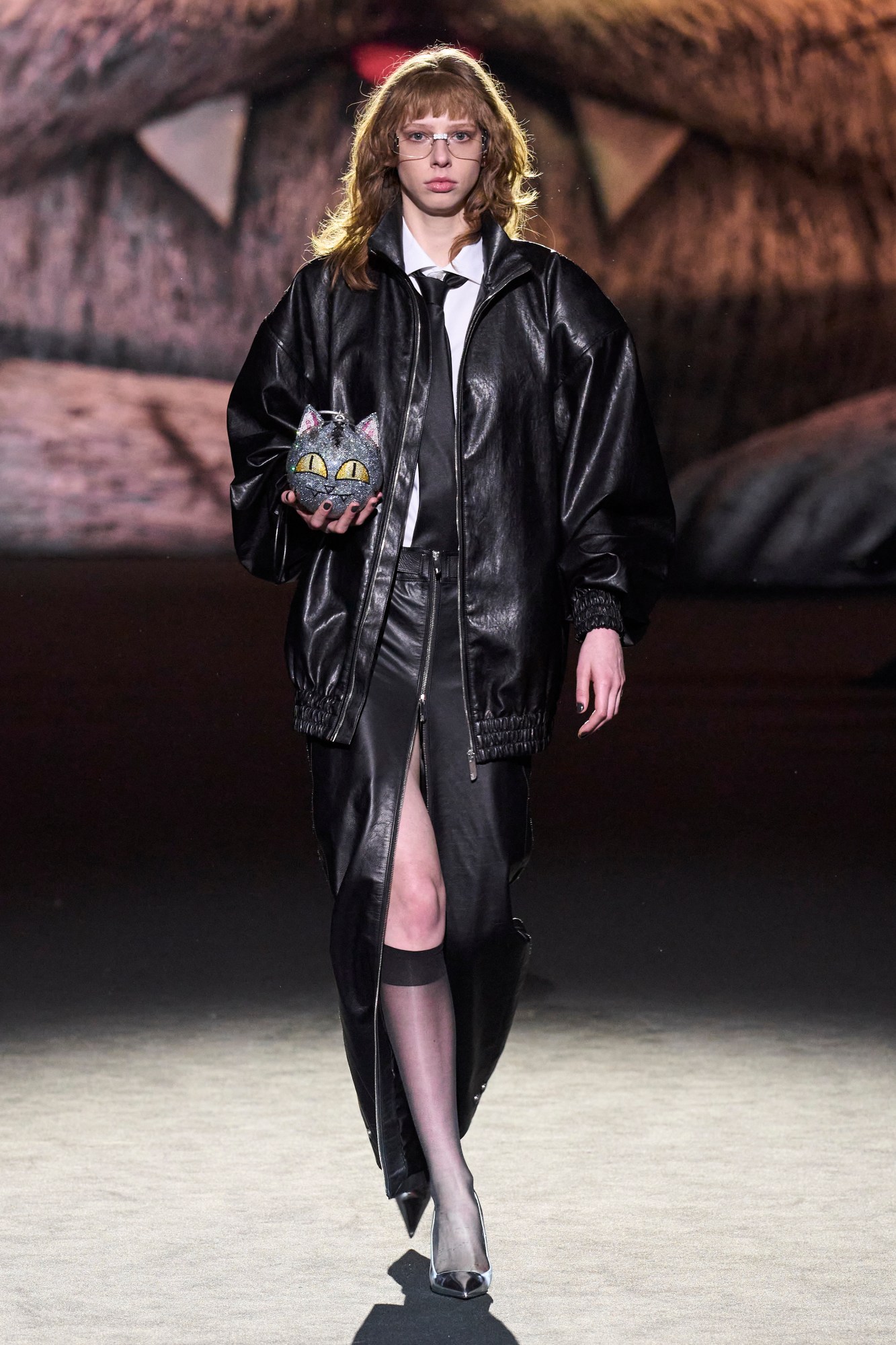 Model walking for GCDS at Milan Fashion Week AW23