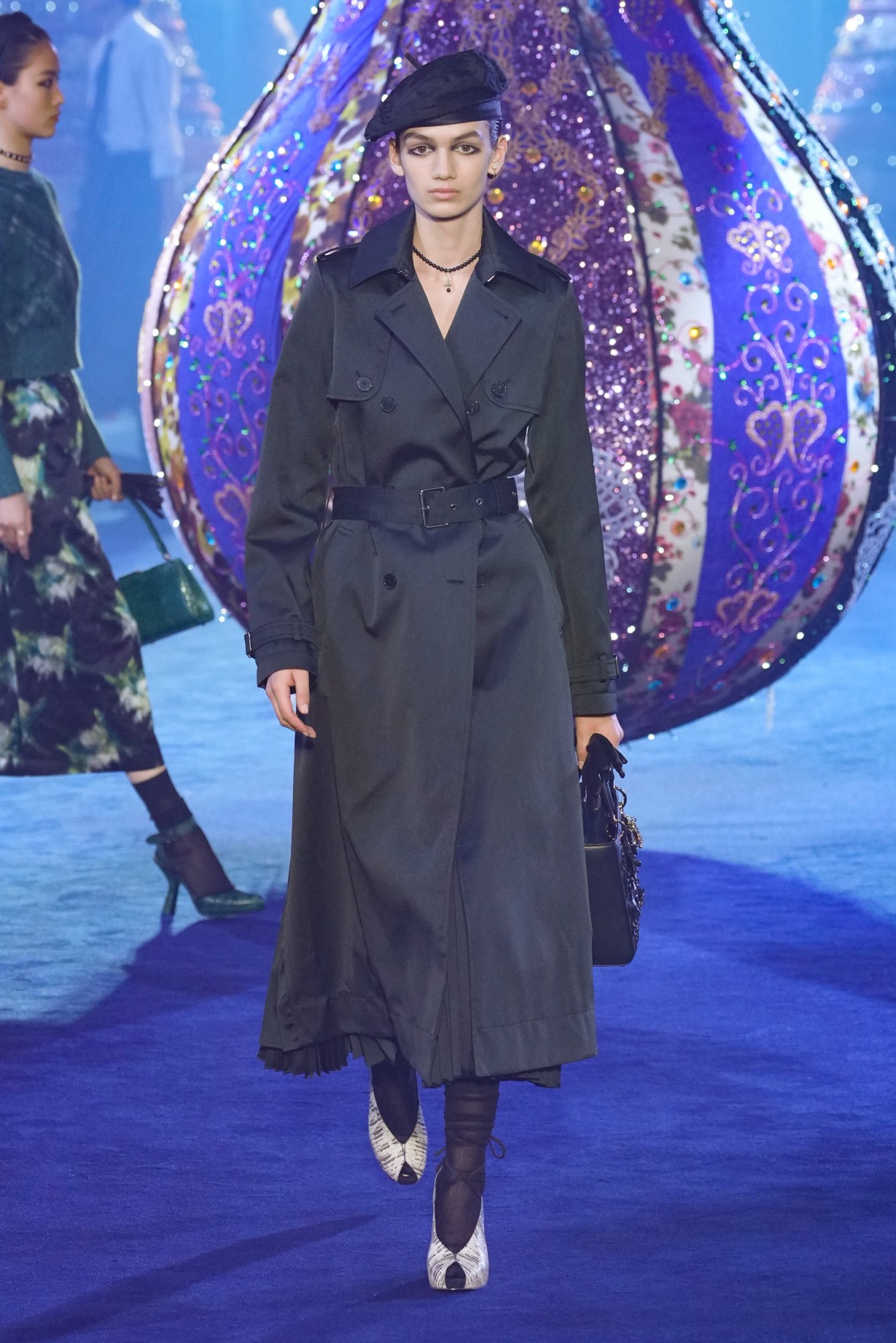 Model walking for Dior at Paris Fashion Week AW23