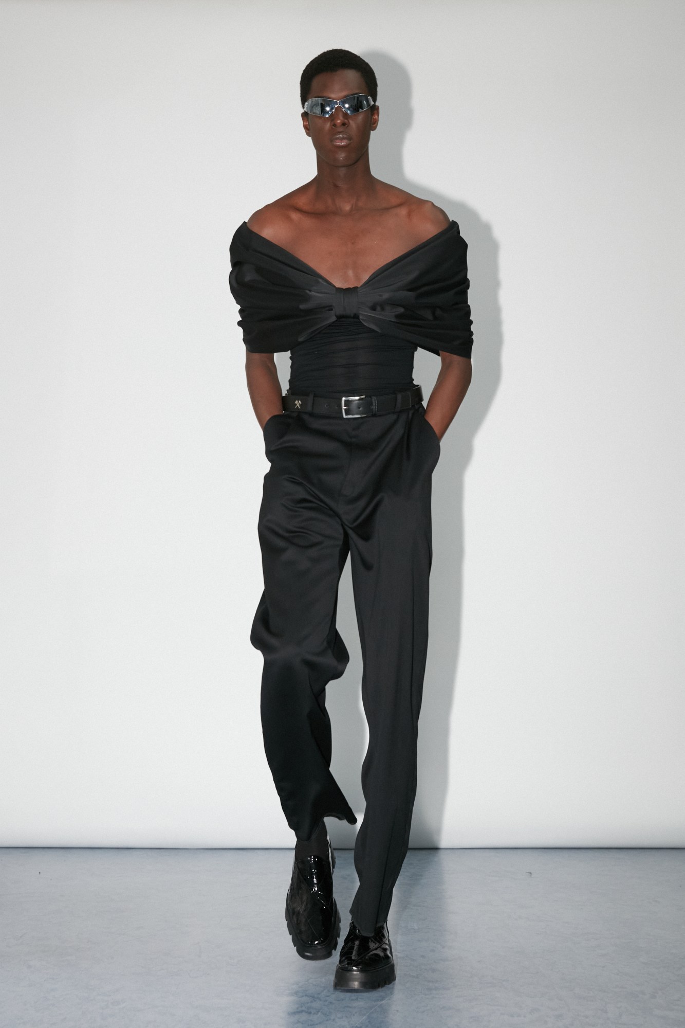 Model walking for the GmbH show at Paris Fashion Week AW23