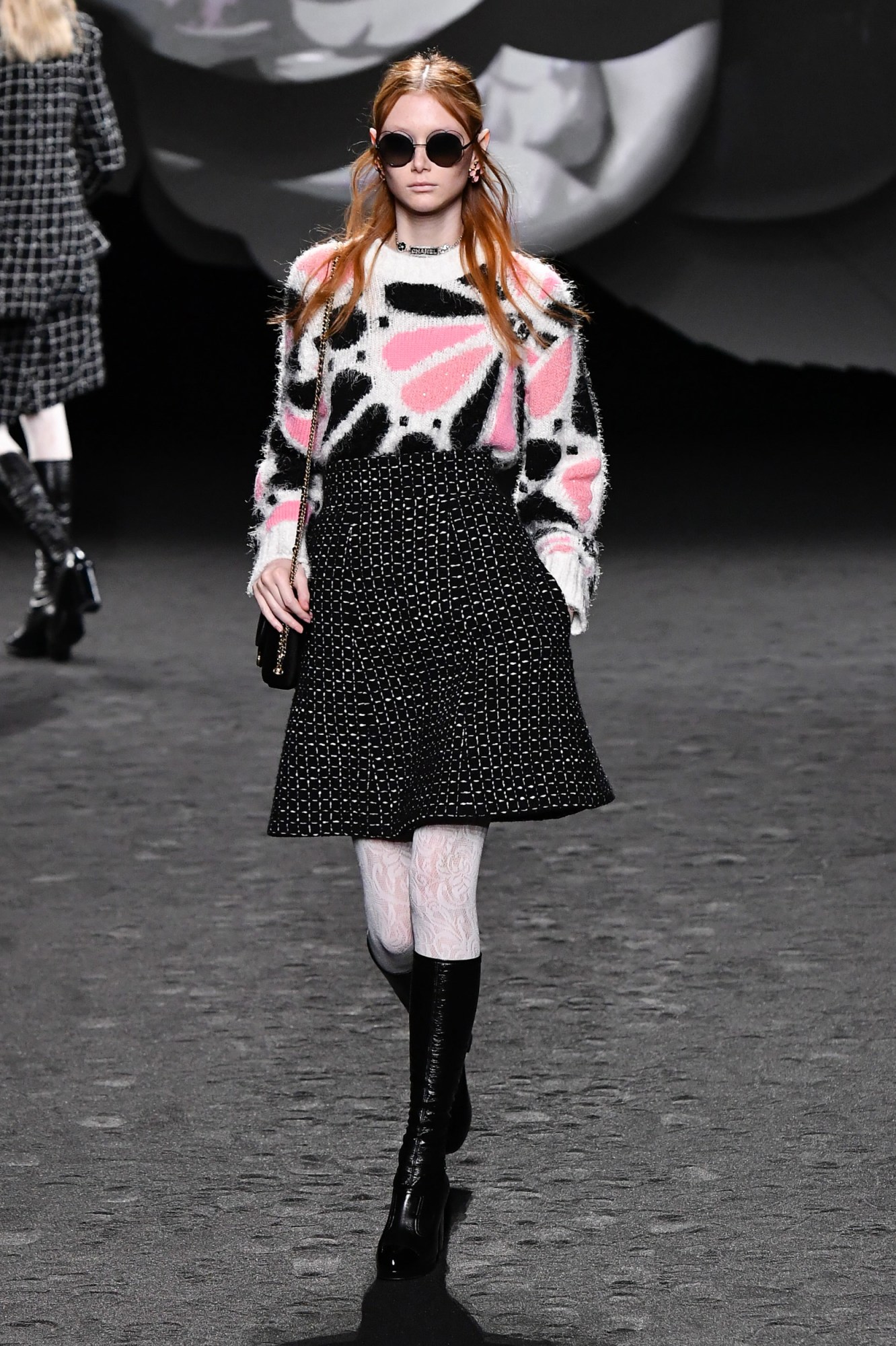 Model walking for the Chanel show during Paris Fashion Week AW23