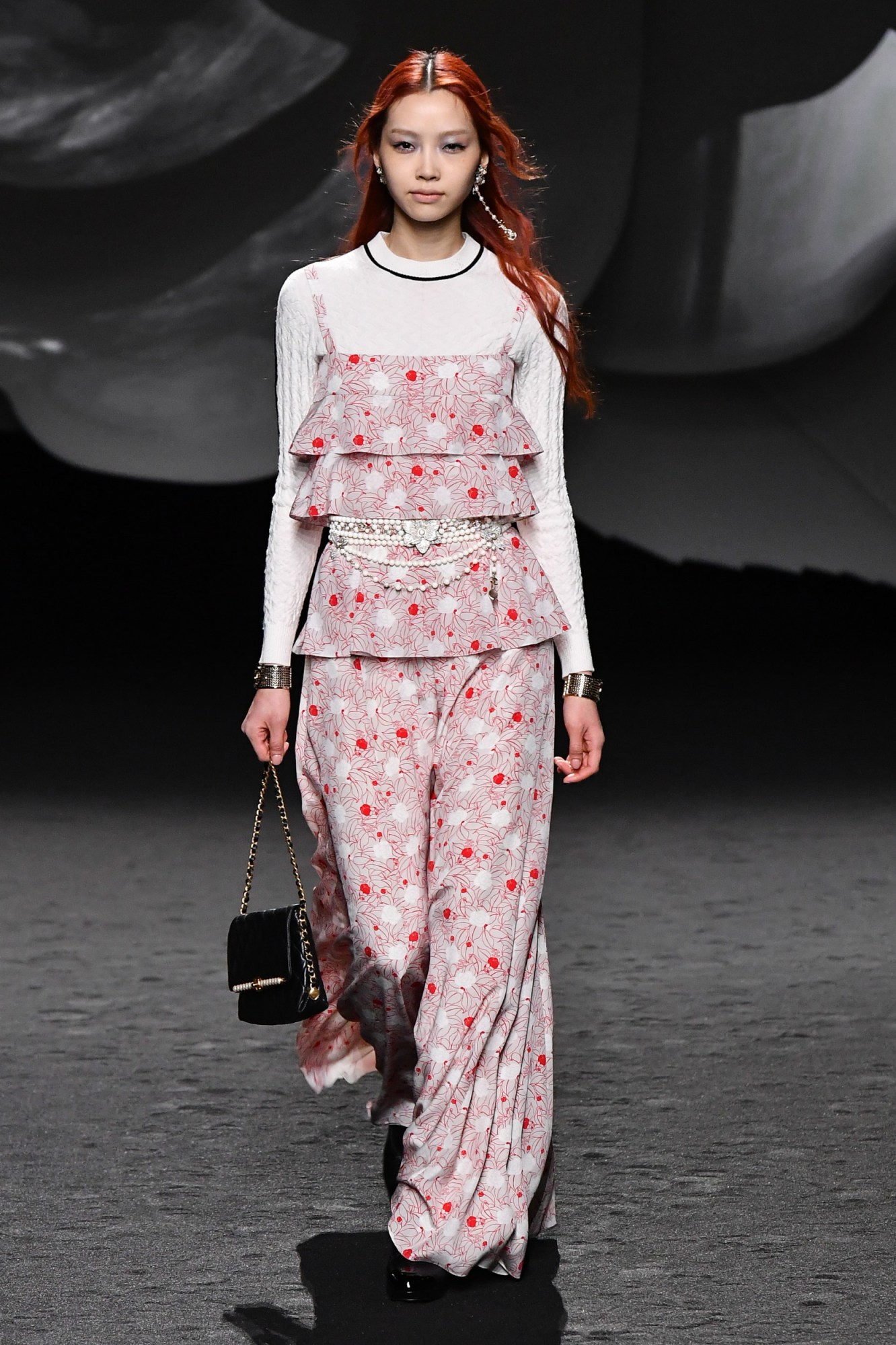 Model walking for the Chanel show during Paris Fashion Week AW23