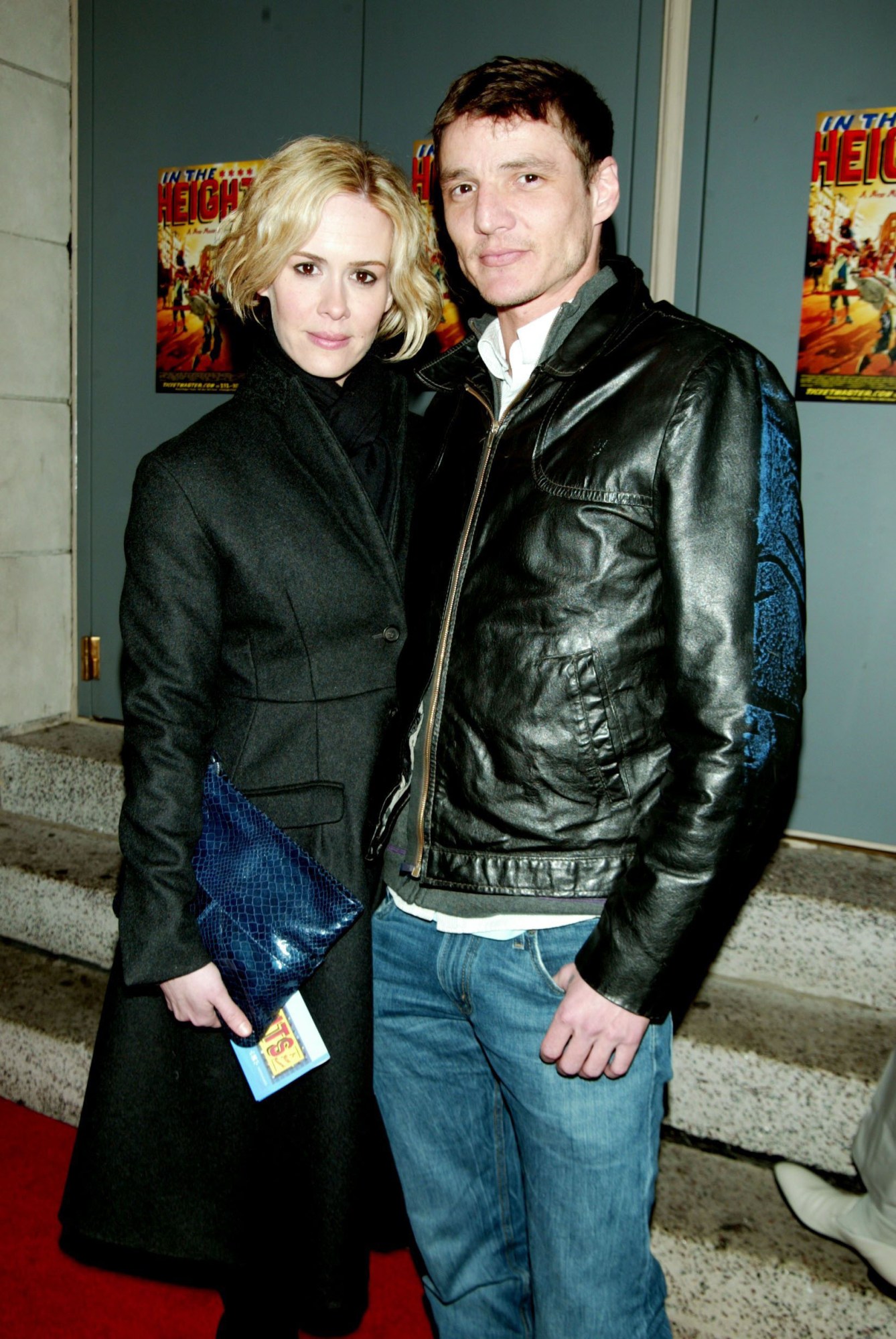 sarah paulson and pedro pascal in matching outfits in New York City in 2008