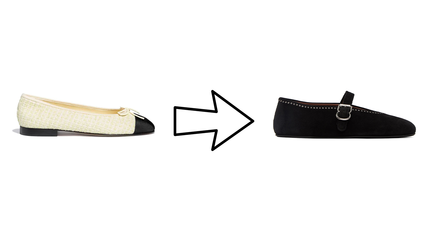 Chanel ballet flat and Alaïa ballet flat