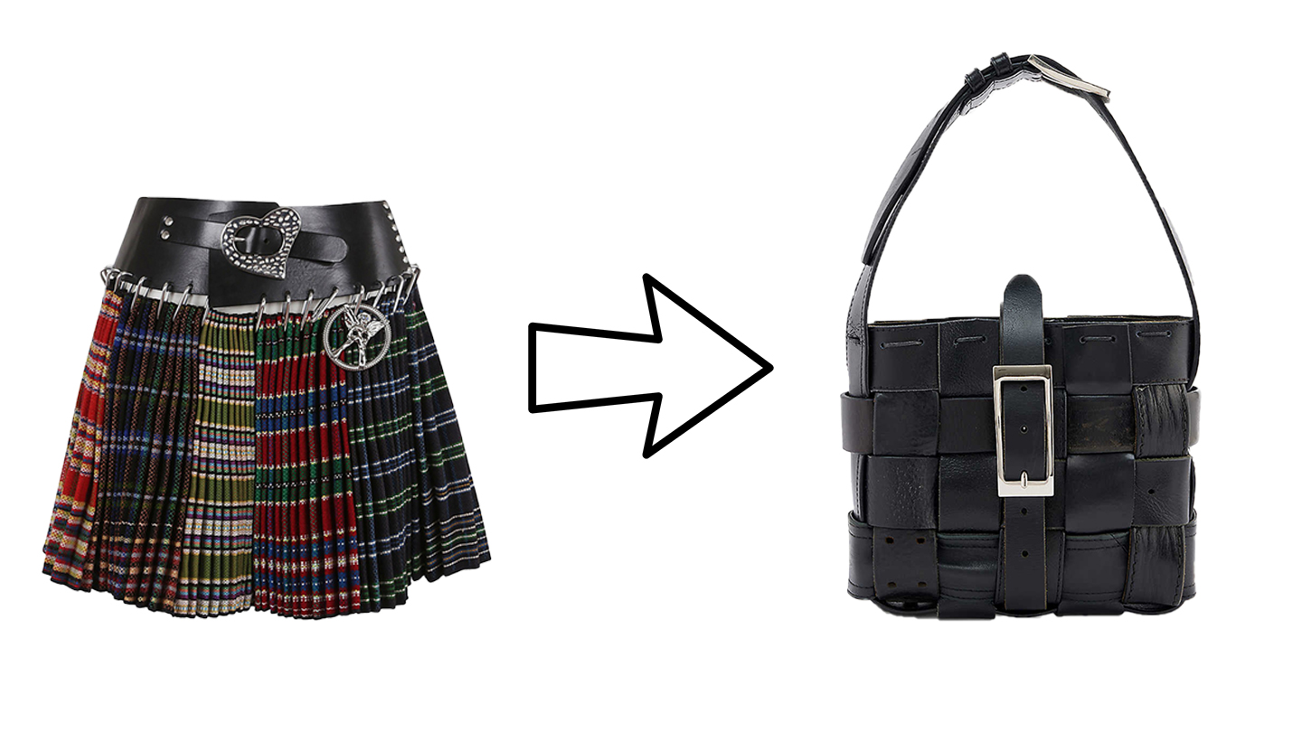 Chopova Lowene kilt and Hodakova bag