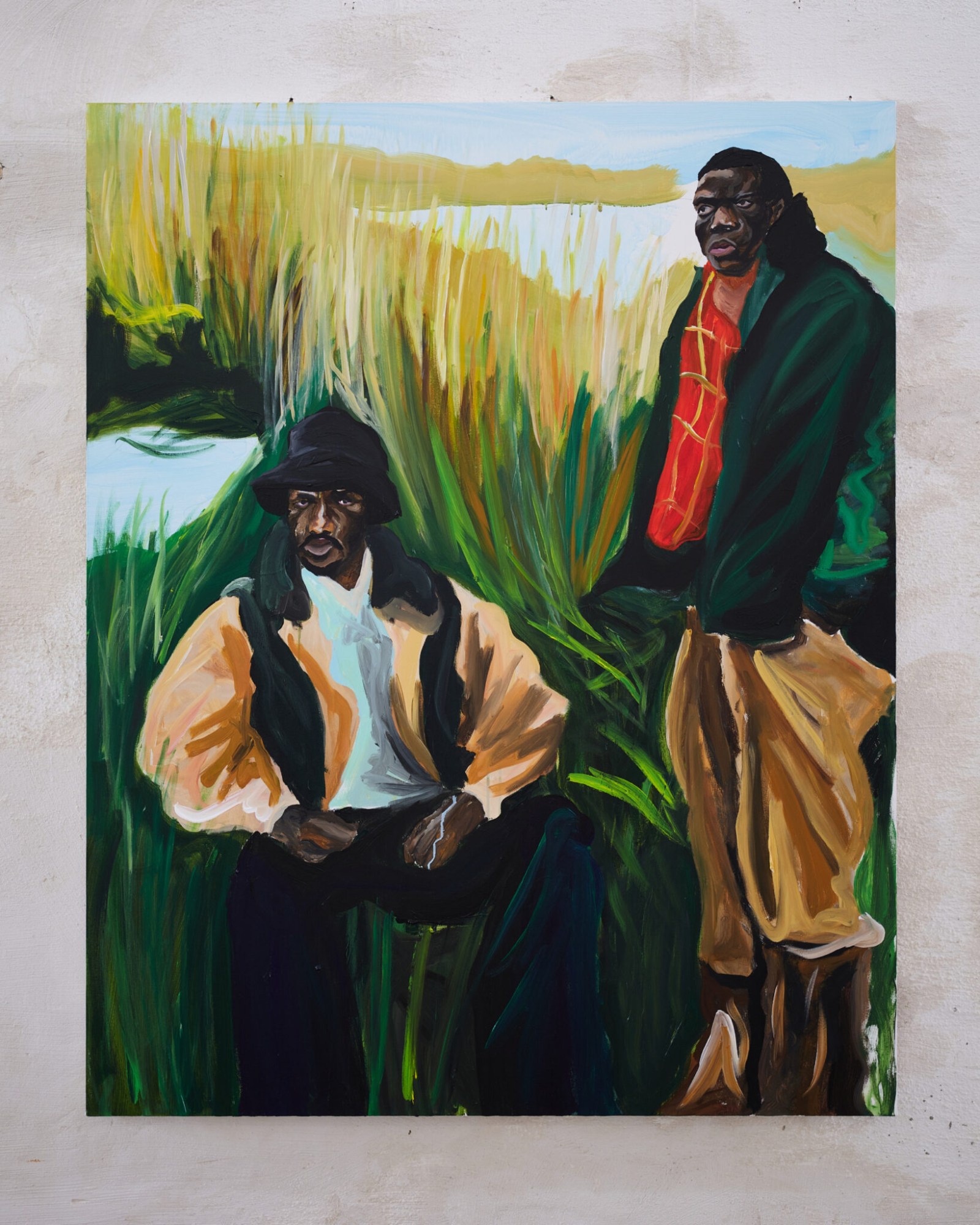 painting of two men in a swamp