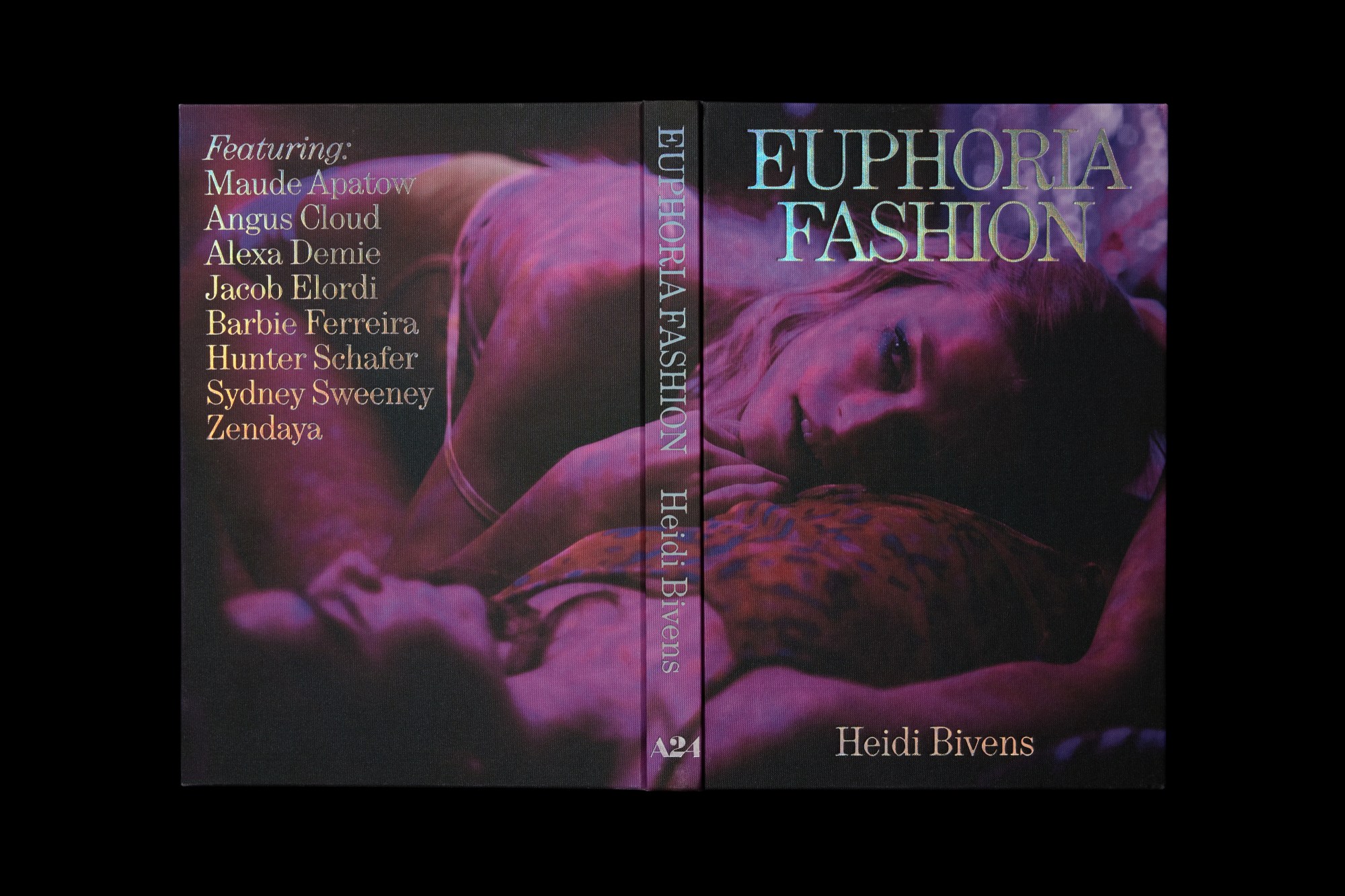 Front cover of Euphoria Fashion by Heidi Bevins of the cover of the book featuring Hunter Schafer and Zendaya as Jules and Rue