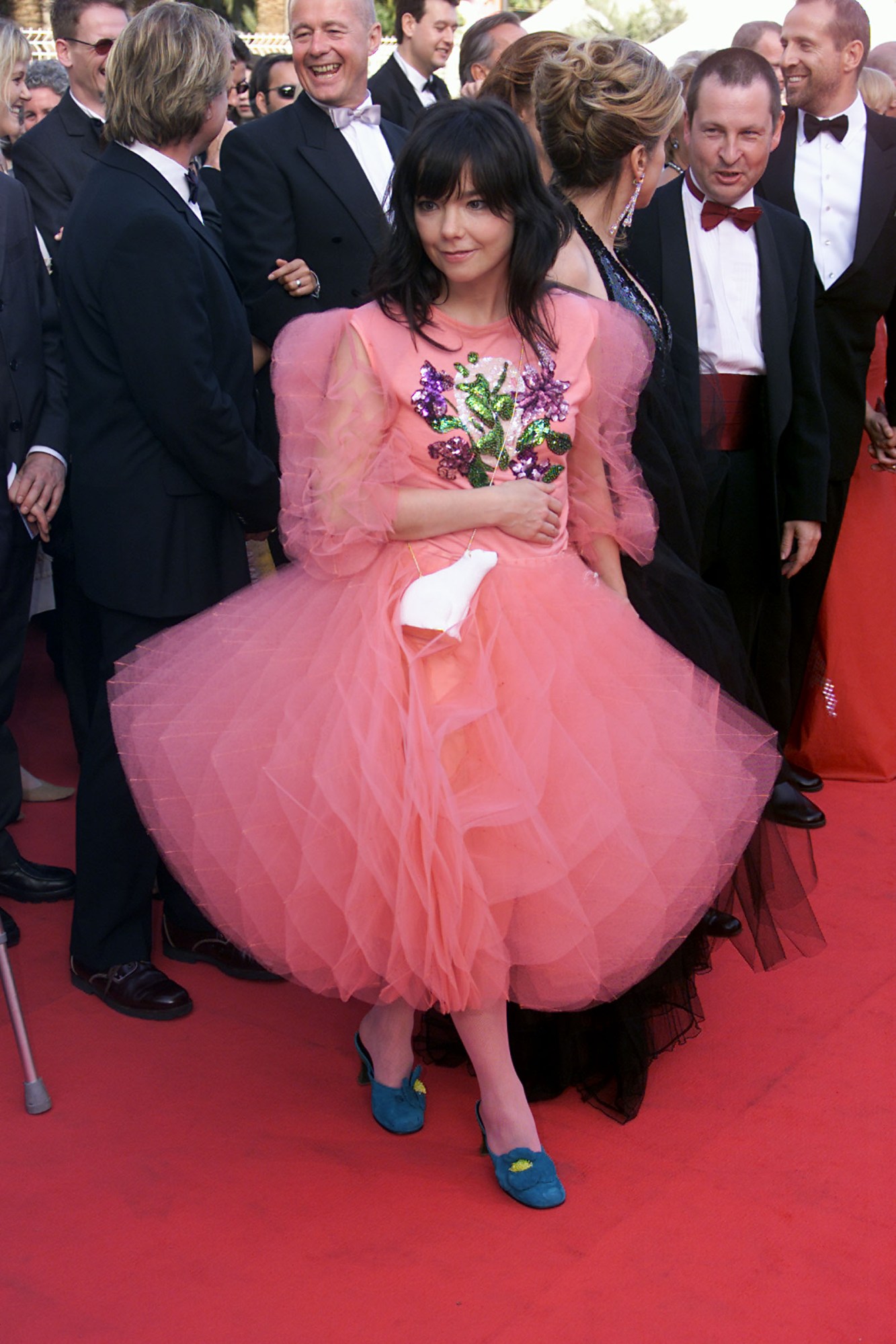 Björk on the Cannes Film Festival red carpet in 2000