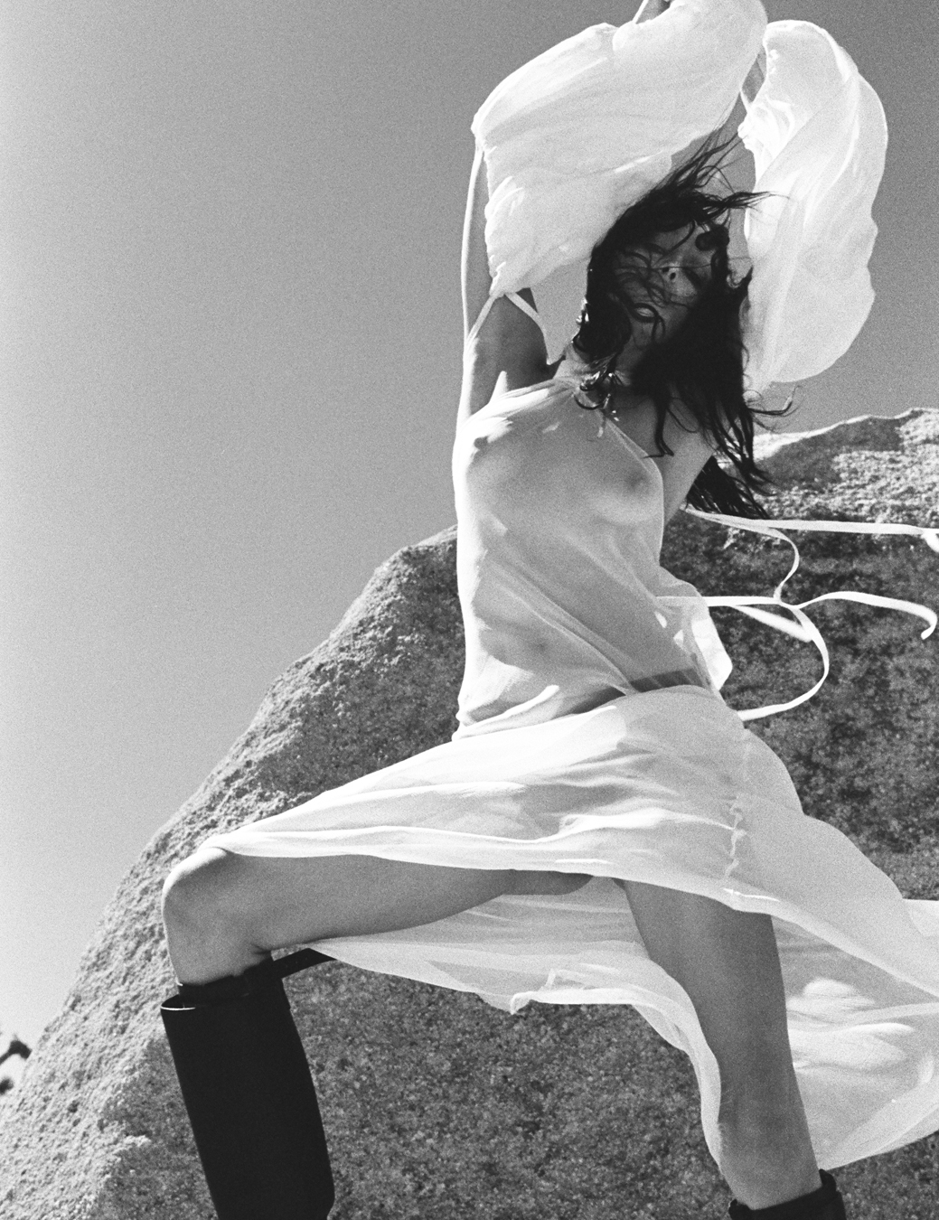 Irina Shayk wearing Ludovic de Saint Serbian's Ann Demeulemeester AW23 collection photographed by Drew Vickers for The Summer! Issue of i-D