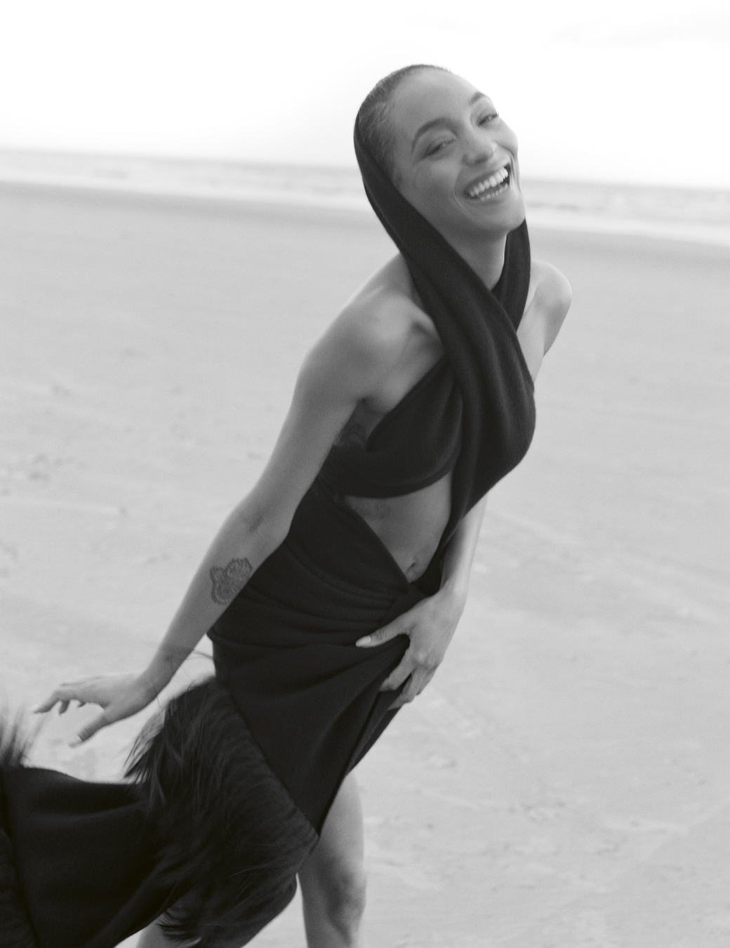 Jourdan Dunn photographed by Oliver Hadlee Pearch on Camber Sands.