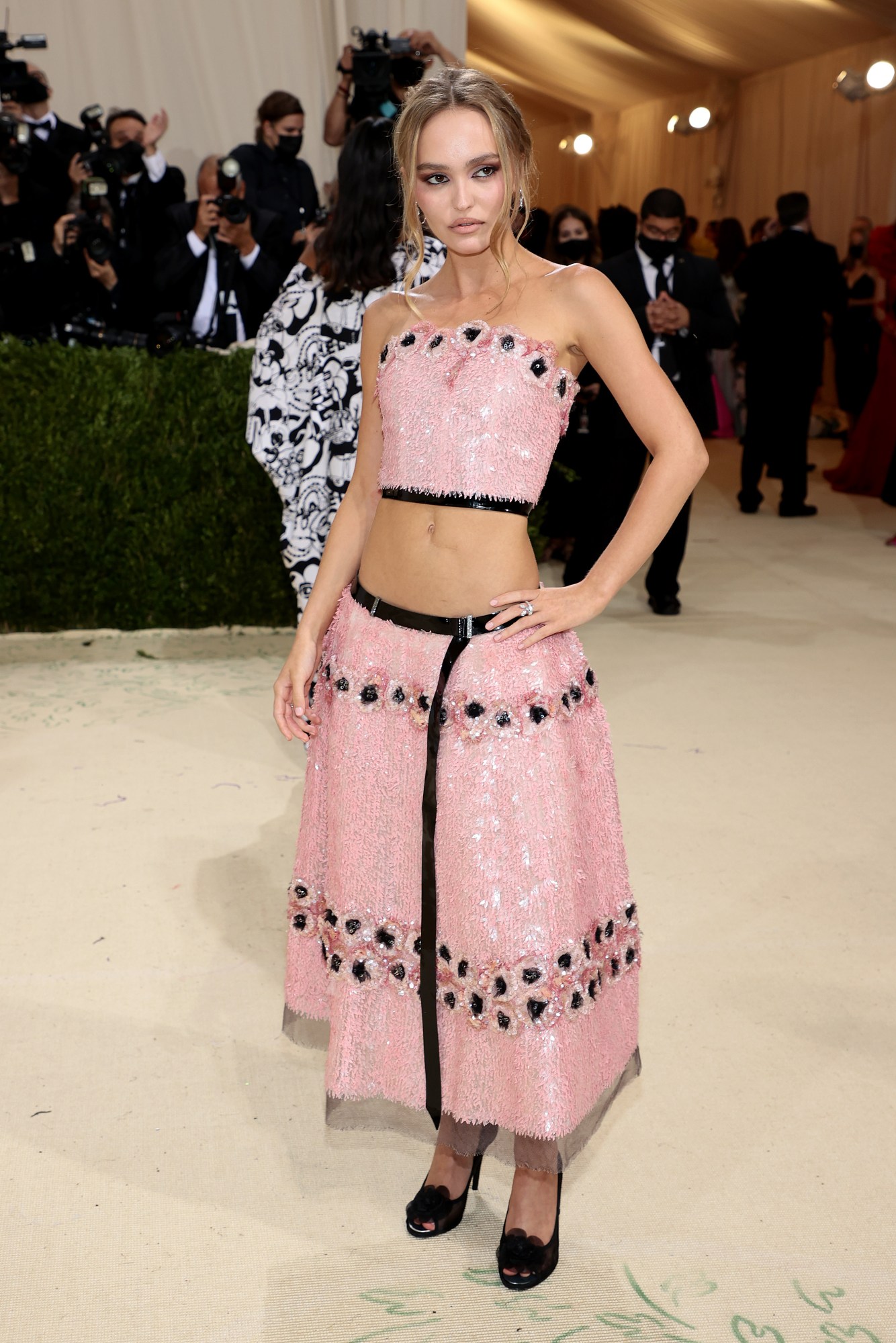 Lily-Rose Depp wearing chanel SS15 at the Met Gala 2021