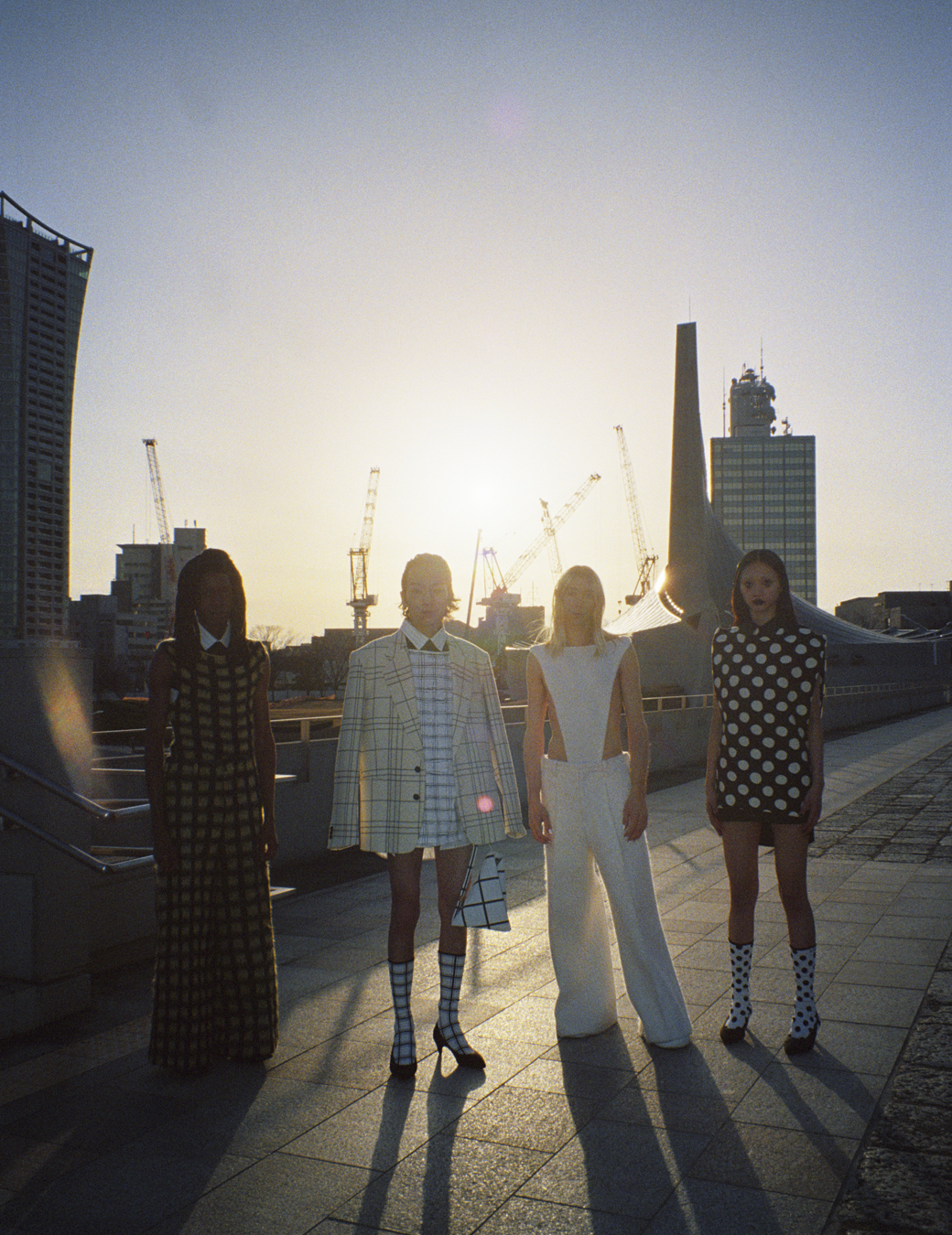 Marni AW23 photographed by Fumiko Imano at Yoyogi National Stadium, Tokyo.