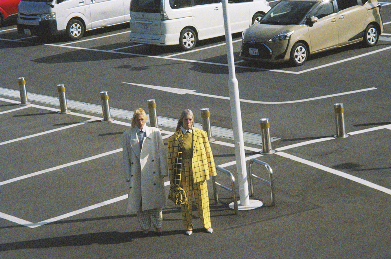 Marni AW23 photographed by Fumiko Imano at Yoyogi National Stadium, Tokyo.