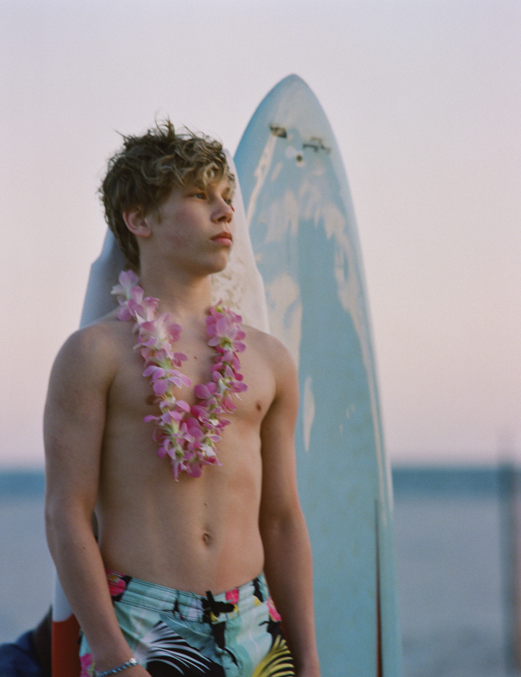 Jude on the beach in Long Island photographed by Theo Wenner.