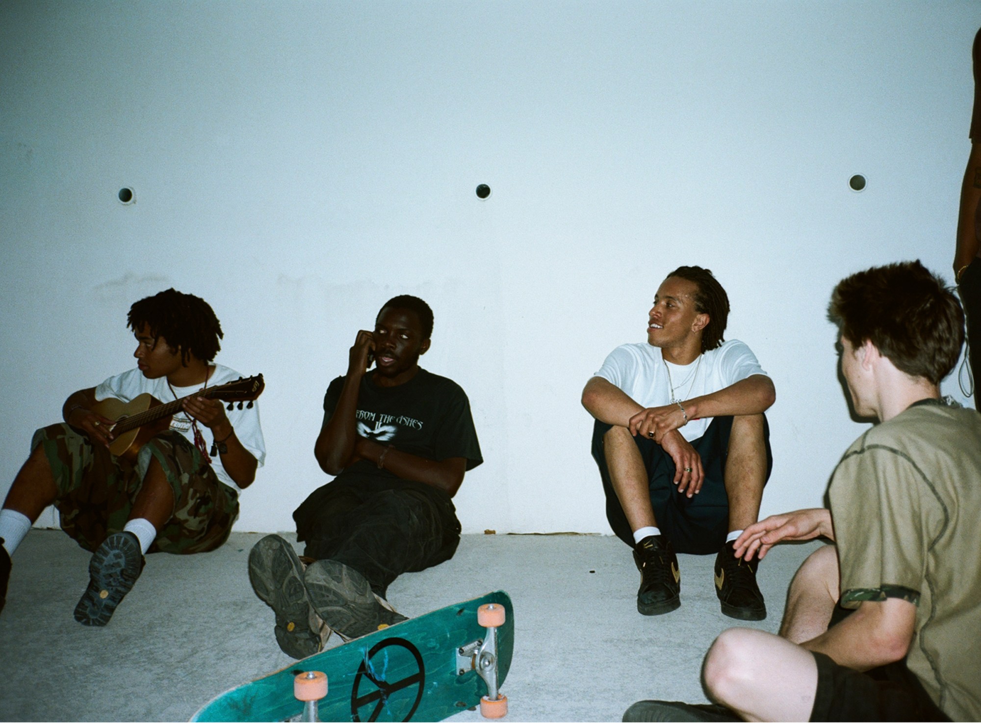 Violet skate crew photographed by Sandy Kim in Miami.