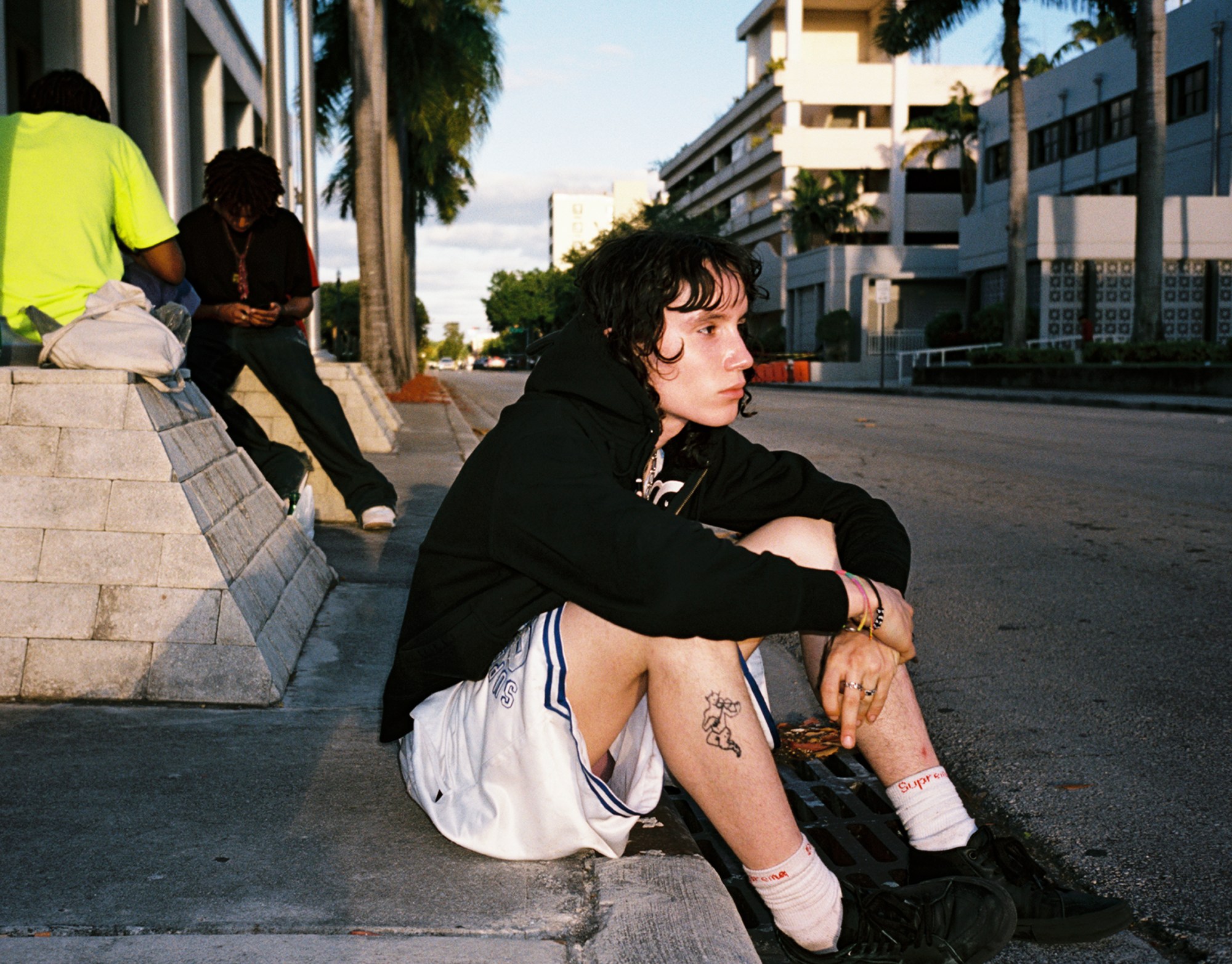 Violet skate crew photographed by Sandy Kim in Miami.