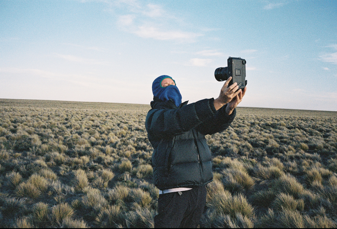 Colin Dodgson takes a selfie in Patagonia, Argentina photographed by Jonny Lu.