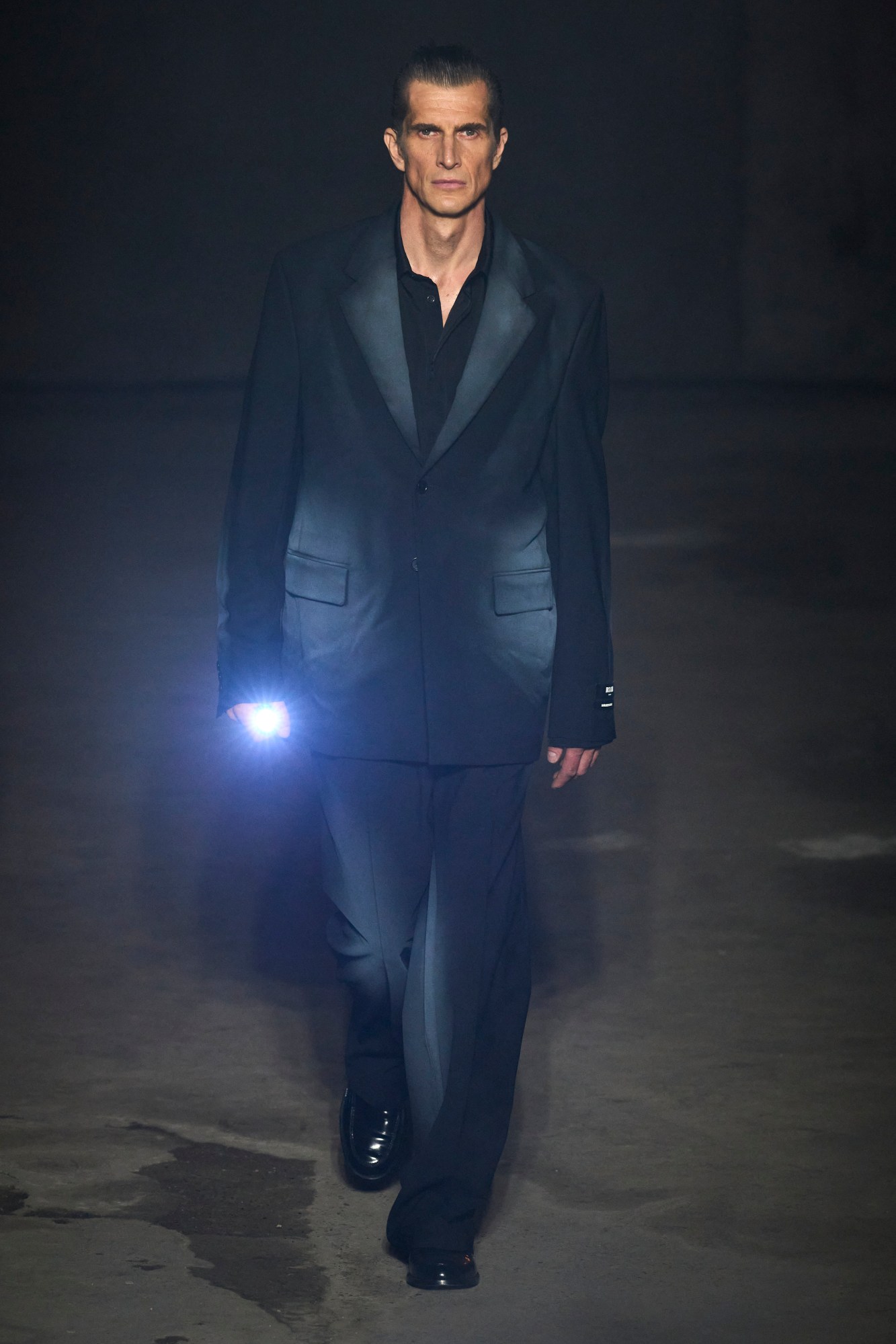 Model walking for MSGM SS24 Men's. Image via Spotlight