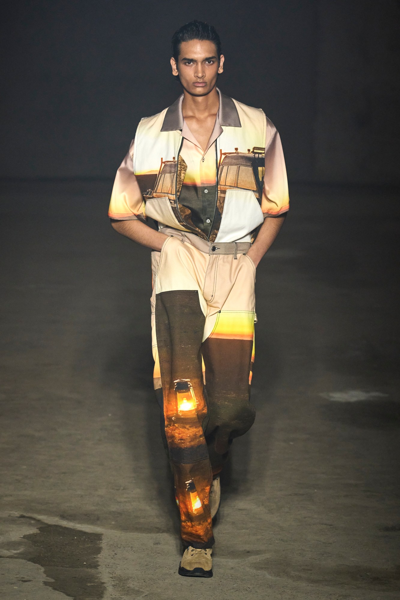 Model walking for MSGM SS24 Men's. Image via Spotlight