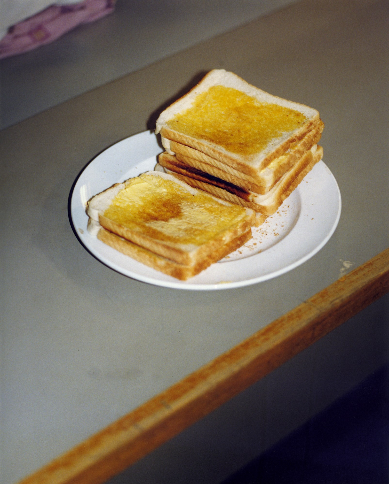 slices of buttered toast on a plate