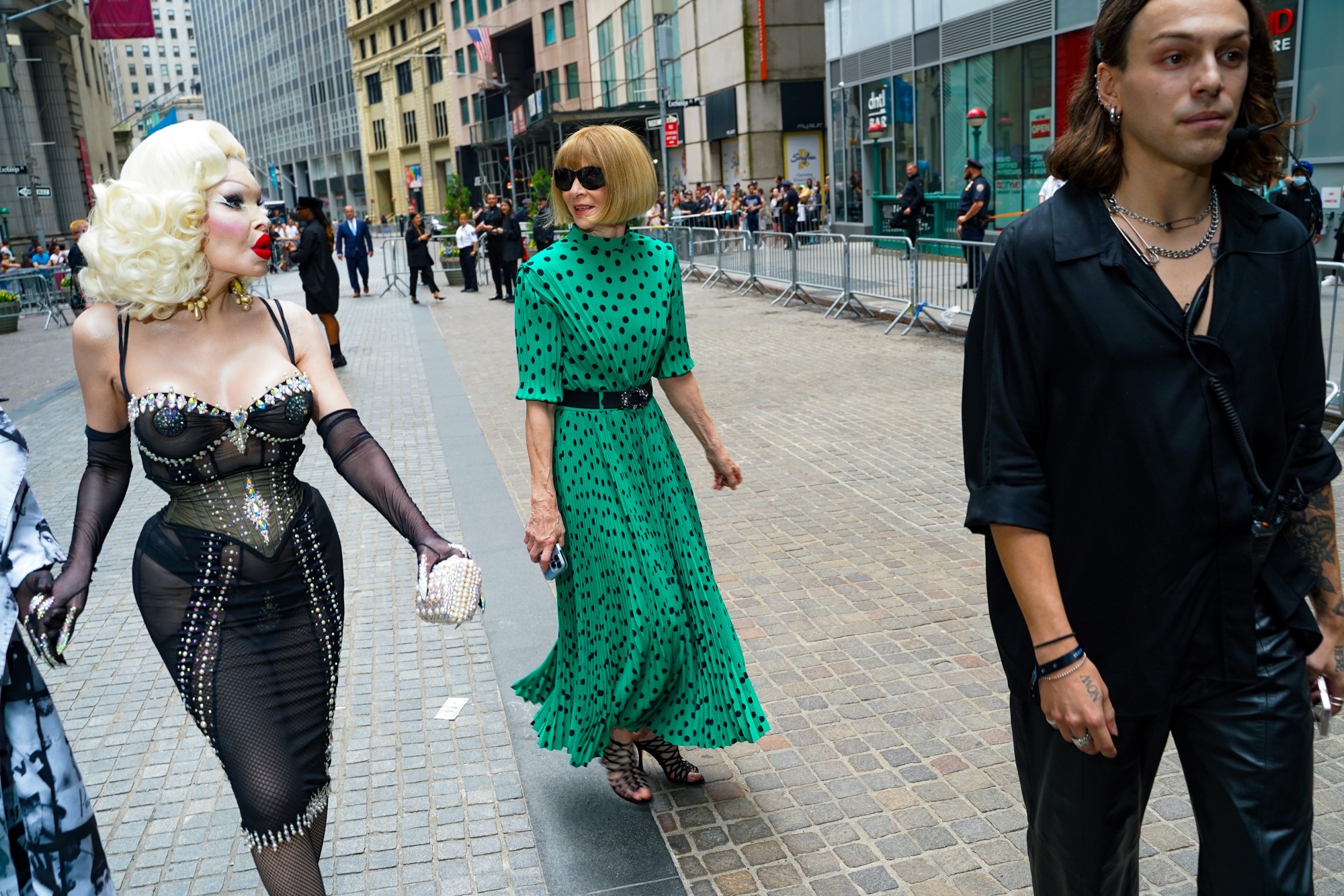 Amanda Lepore and Anna Wintour attend Balenciaga Spring 2023 at the New York Stock Exchange in 2022