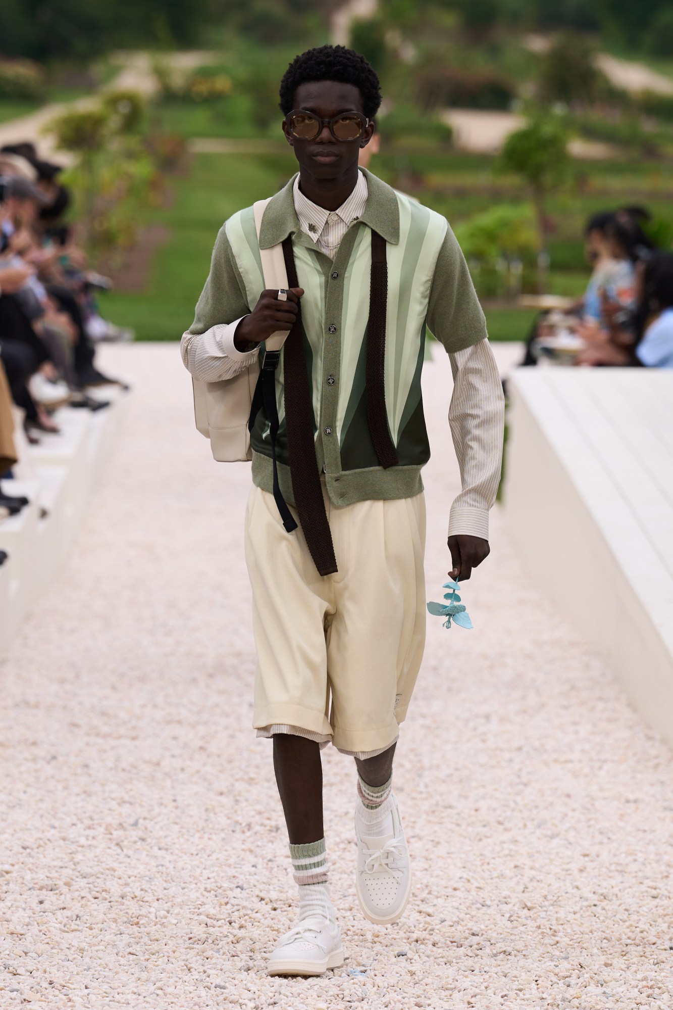 Model walking for the Amiri show at Paris Fashion Week Men's SS24