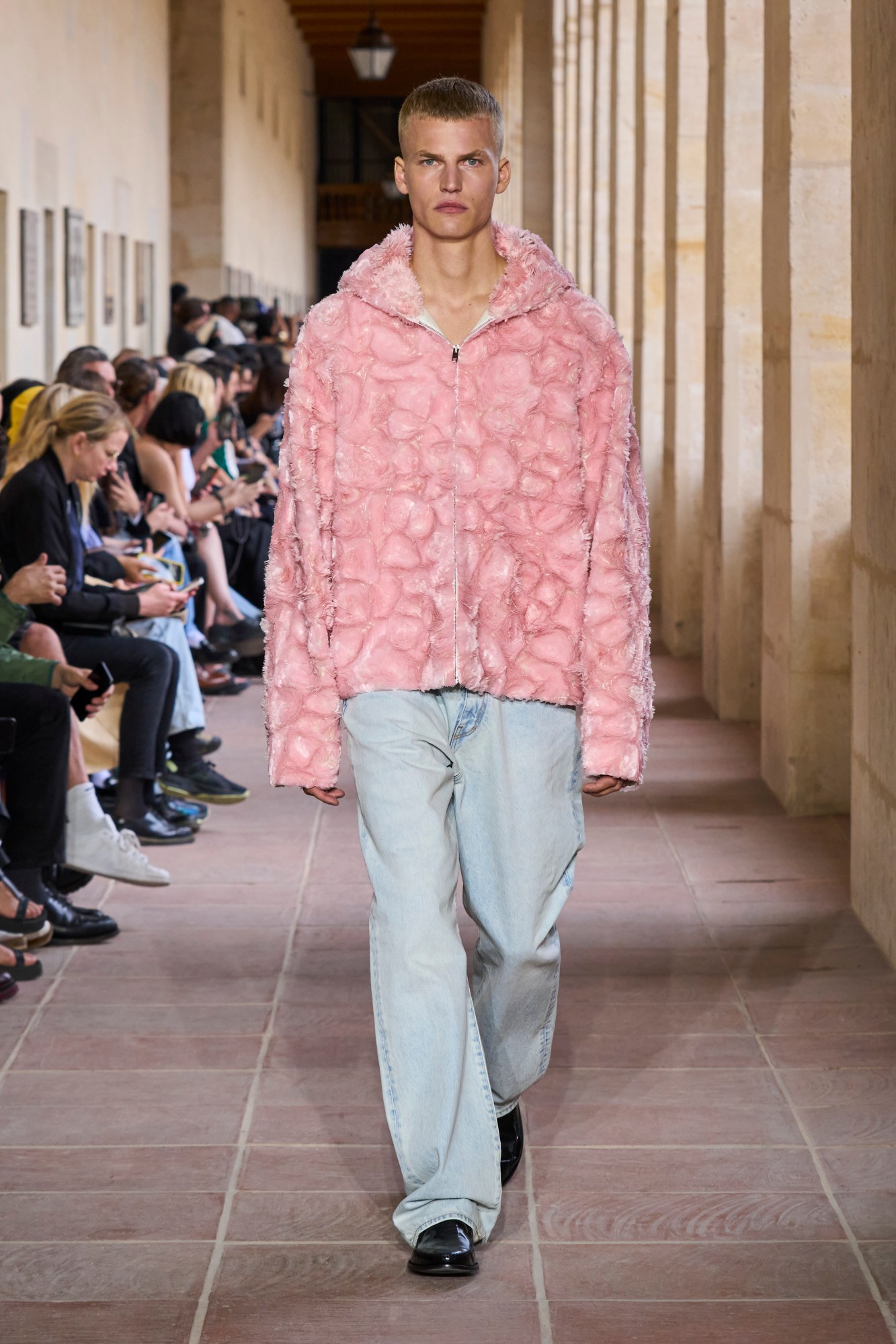 Model walking for the Givenchy show at Paris Fashion Week Men's SS24