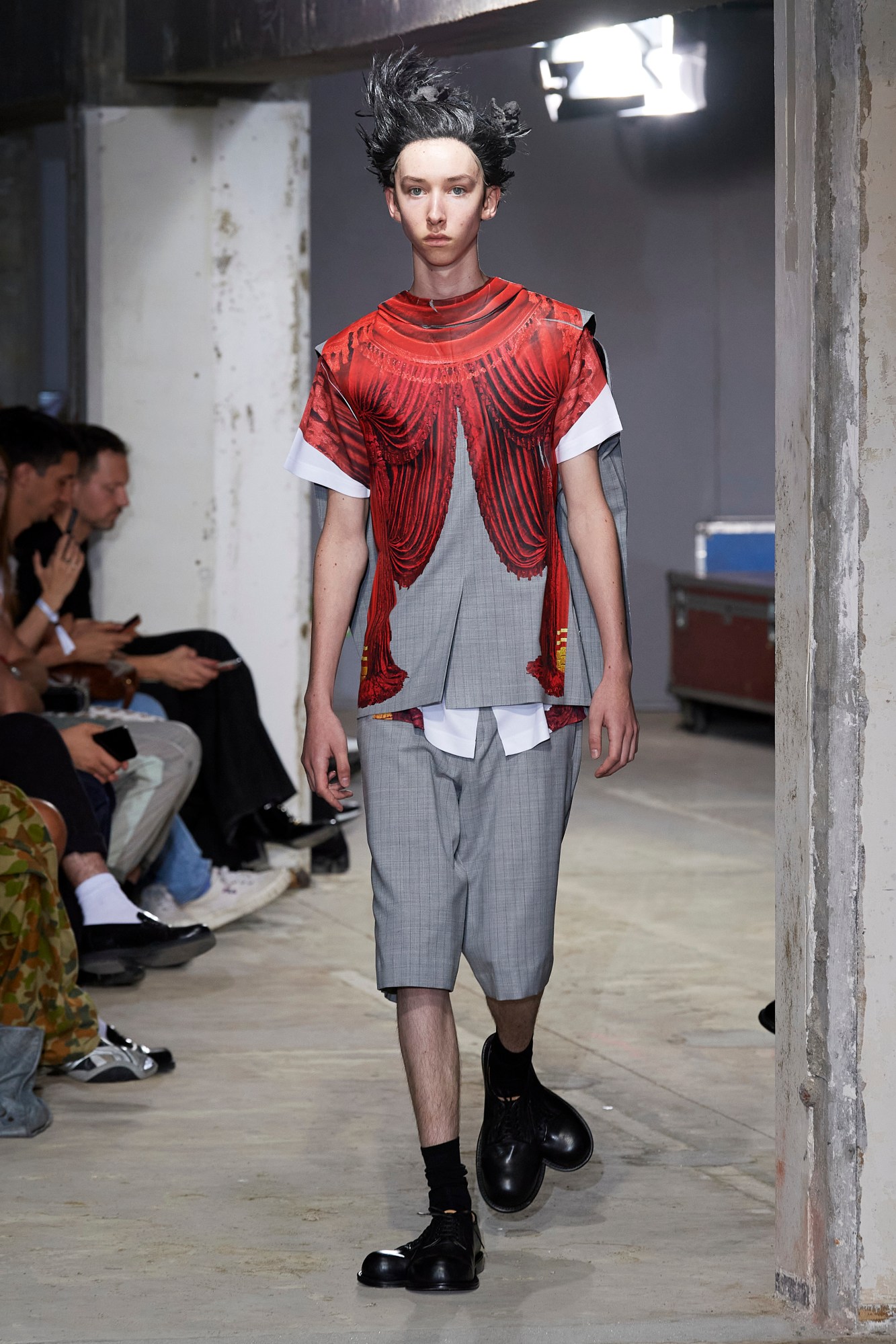 Model walking for Comme Des Garçons at Paris Fashion Week Men's SS24