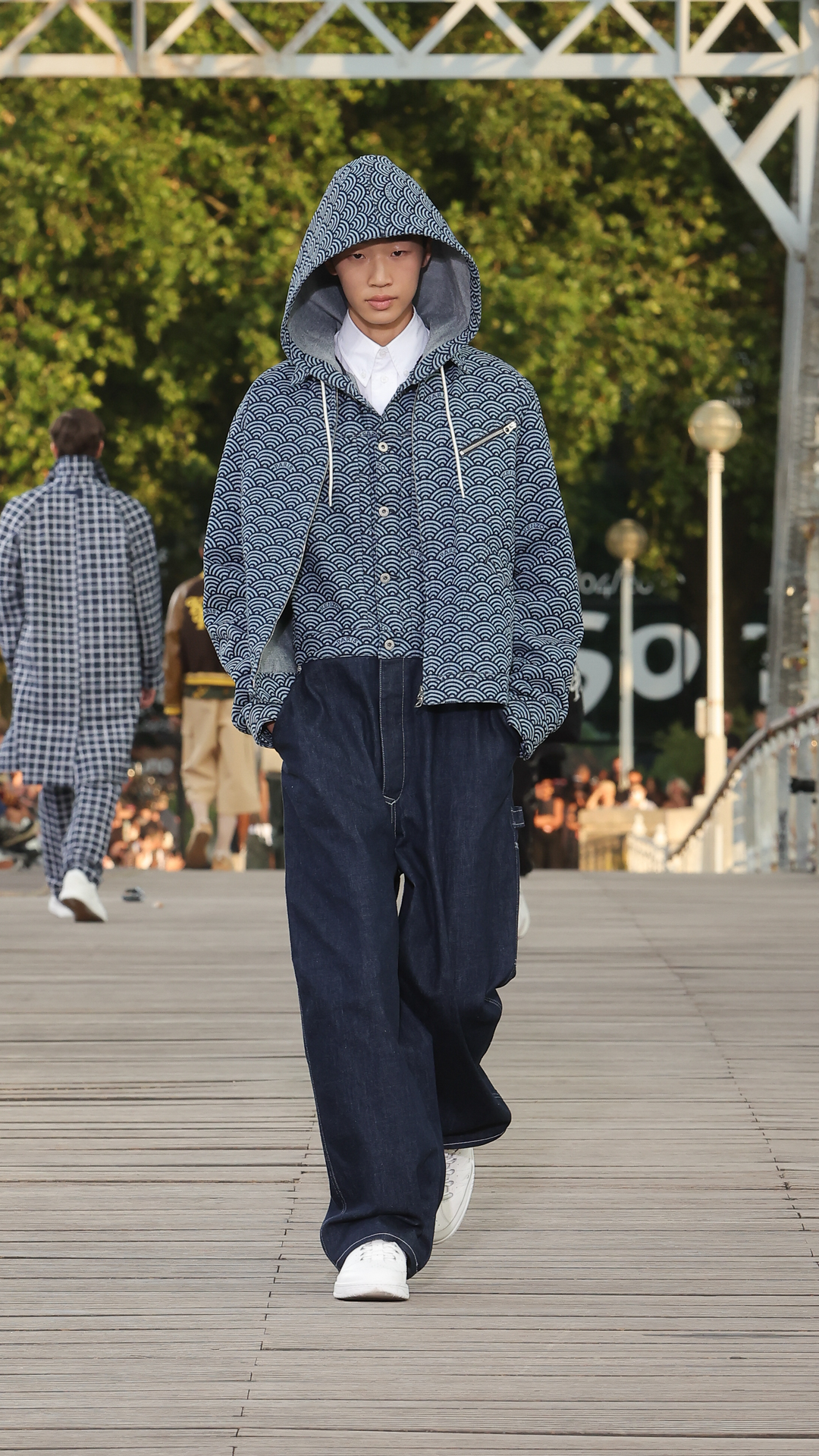 Model walking for Kenzo at Paris Fashion Week Men's SS24