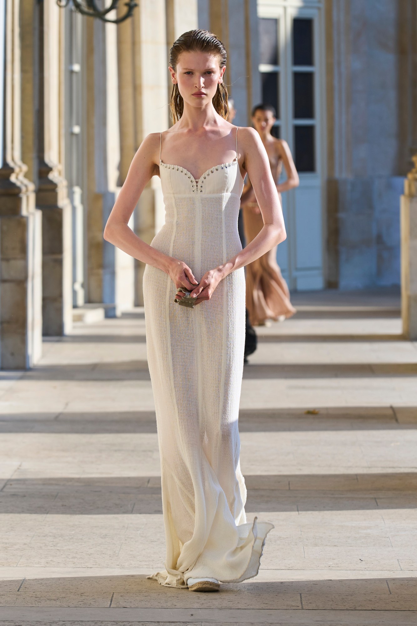 Model walking for Ludovic de Saint Sernin at Paris Fashion Week Men's SS24