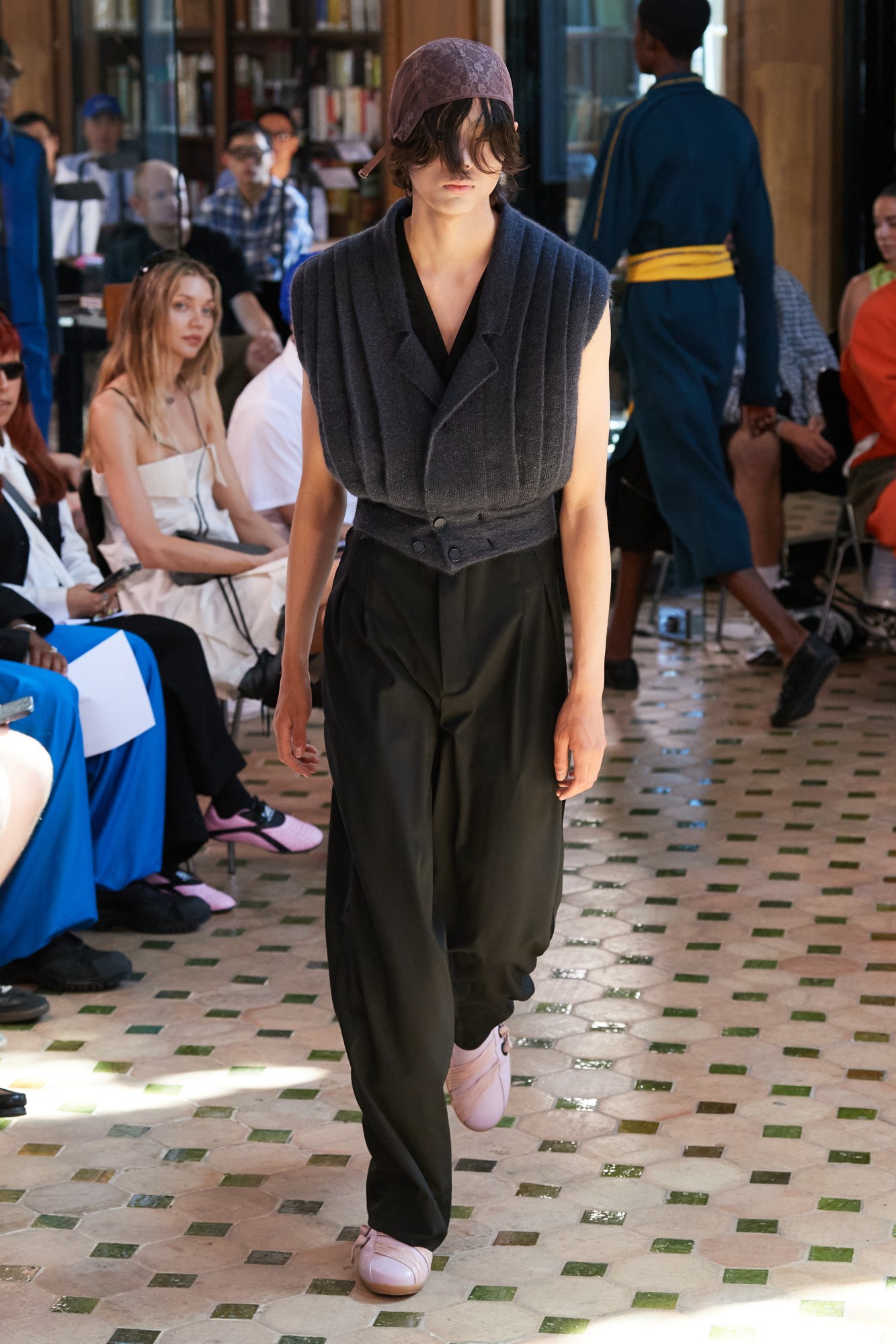 Model walking for Kiko Kostadinov at Paris Fashion Week Men's SS24