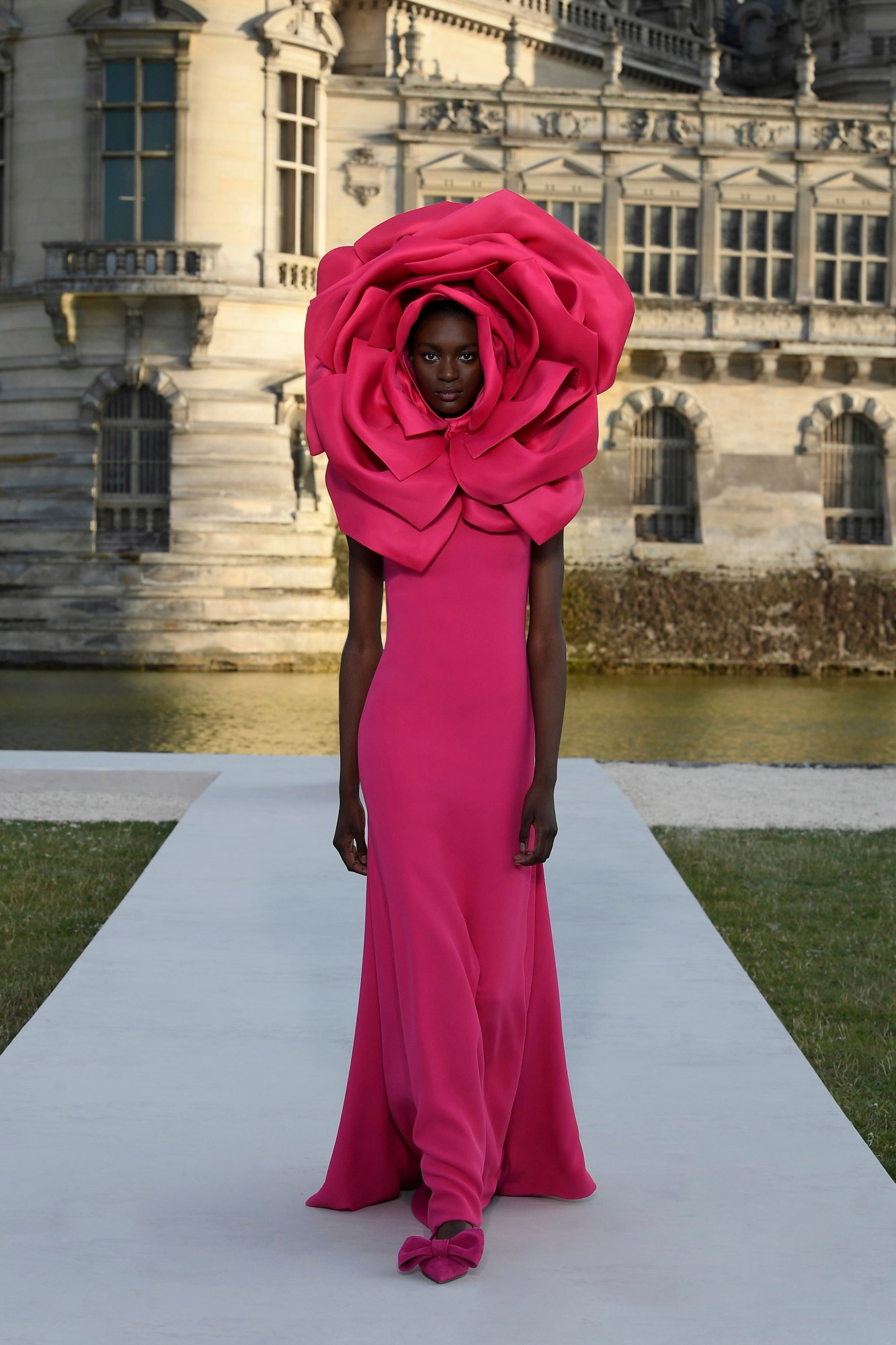 Model wearing Valentino at Haute Couture Fashion Week AW23 in Paris. Image from Spotlight.