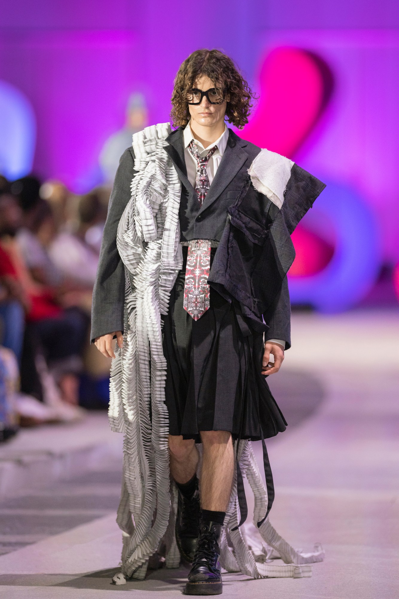 a model wearing designer Hayden Yang's scad 2023 graduate collection