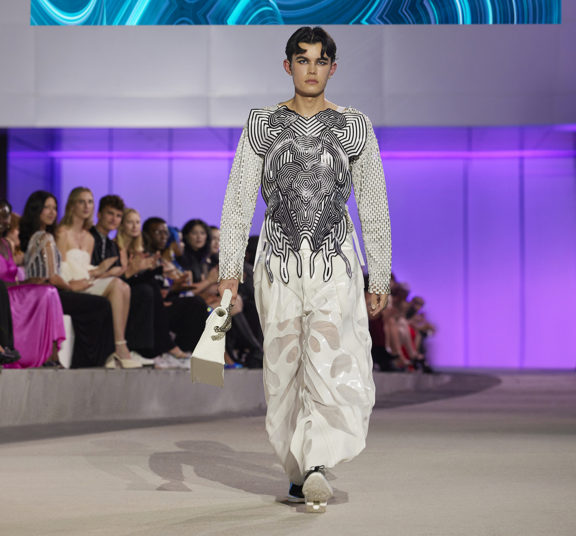 a model wearing Nathan Batra's scad 2023 graduate collection