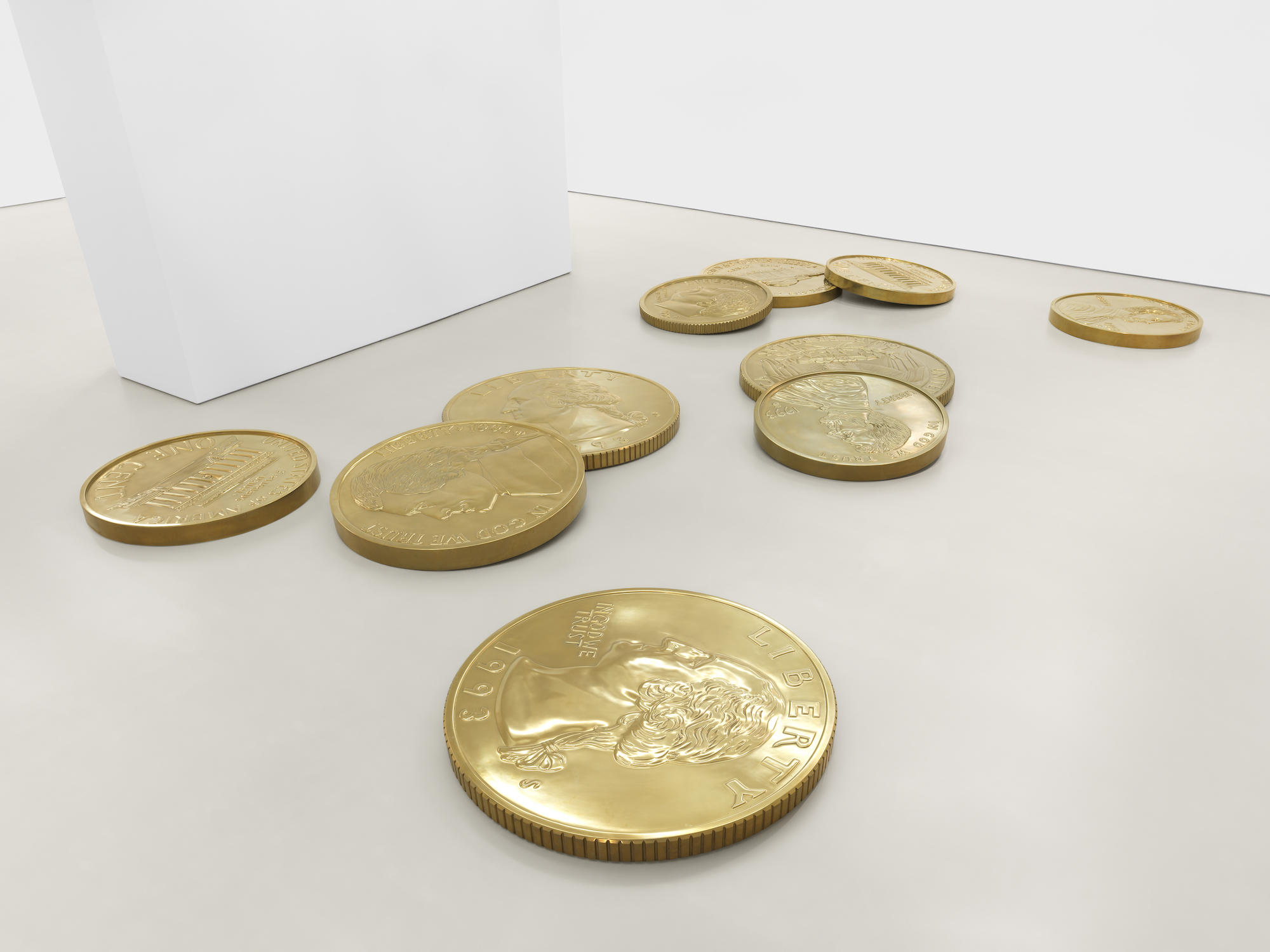 large gold quarter sculptures