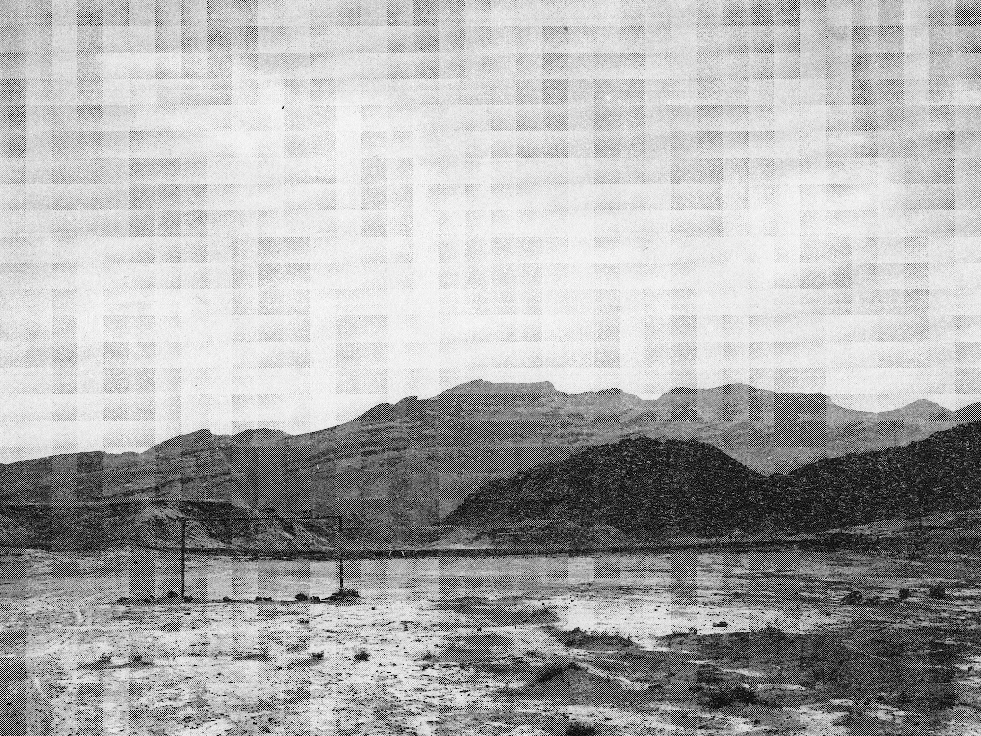 a desertscape with telephone wires