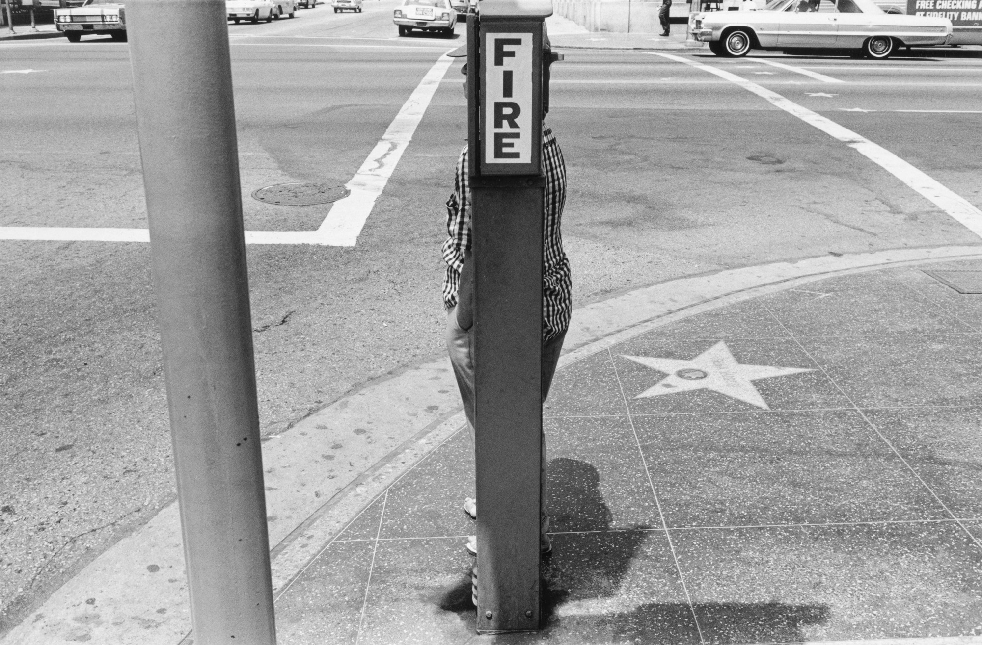 Black-and-white image of Los Angeles fire meter in the 1960s