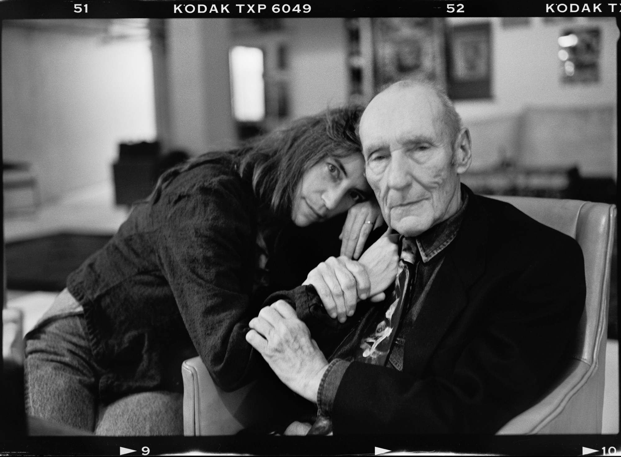 william s bouroughs and patti smith posing for a portrait