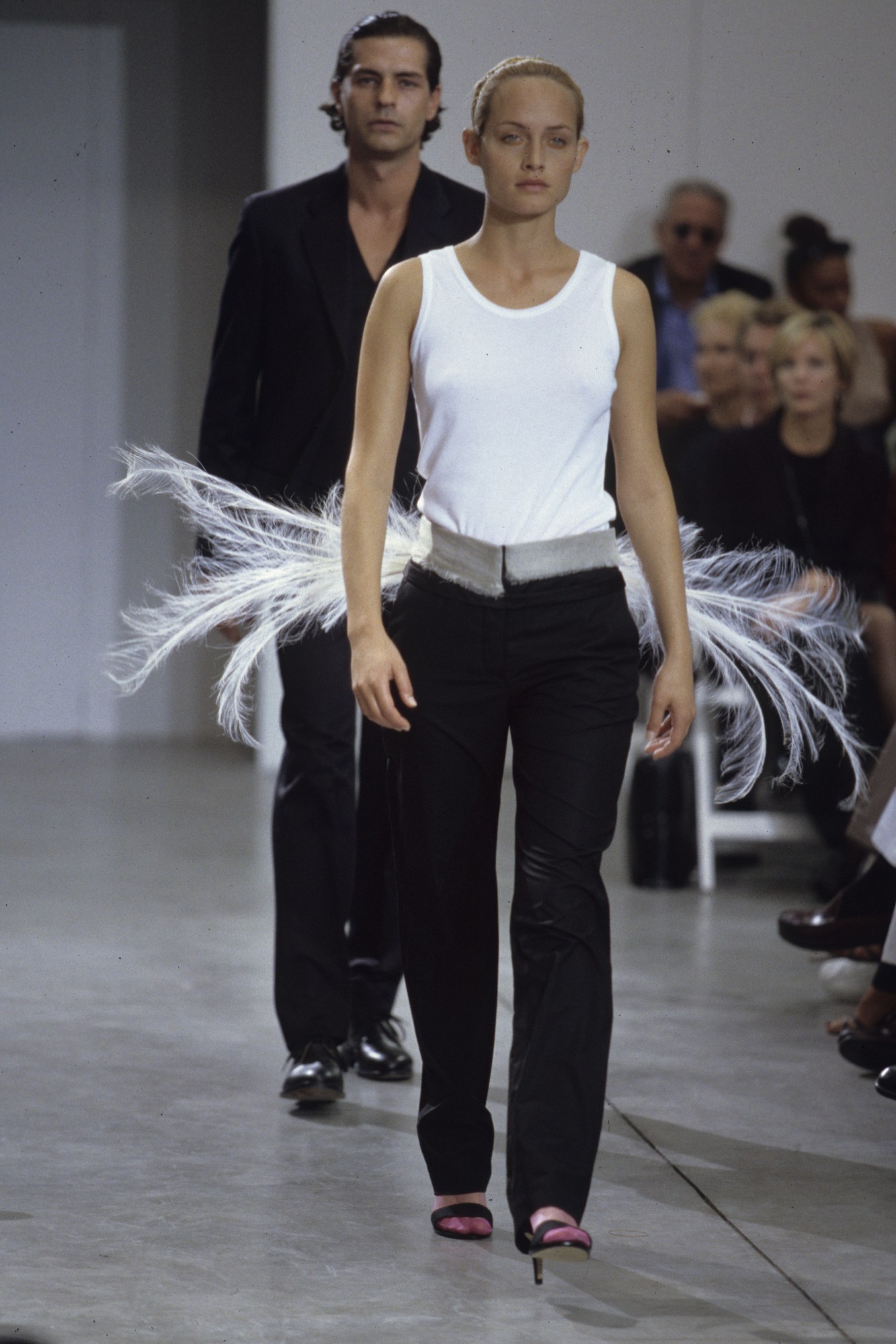 Model walking for Helmut Lang SS99 fashion show