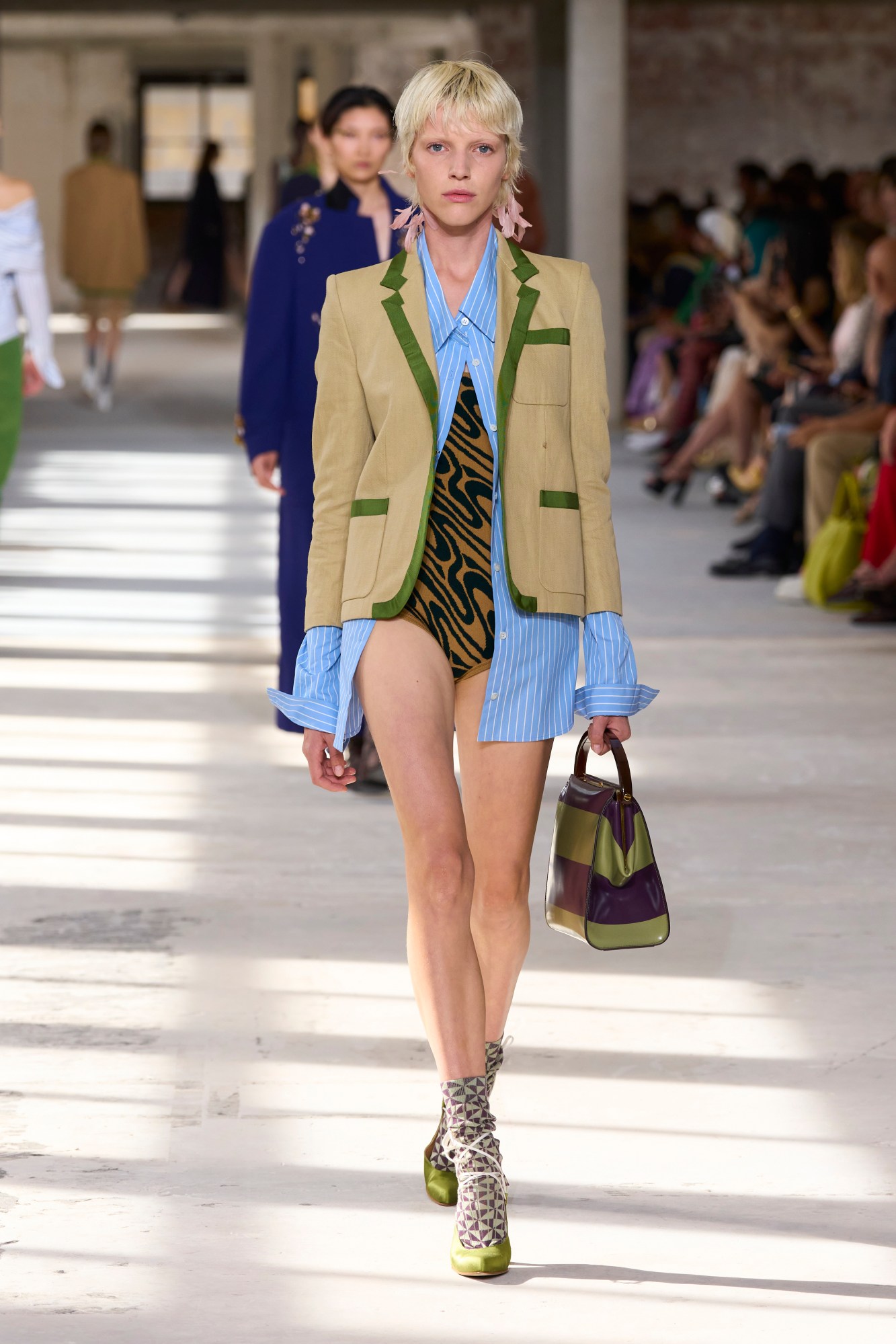 Model walking for Dries Van Noten at Paris Fashion Week SS24