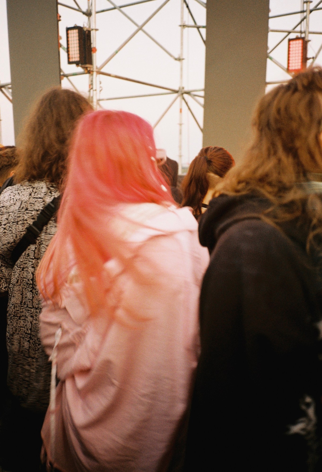 a girl in pink with pink hair