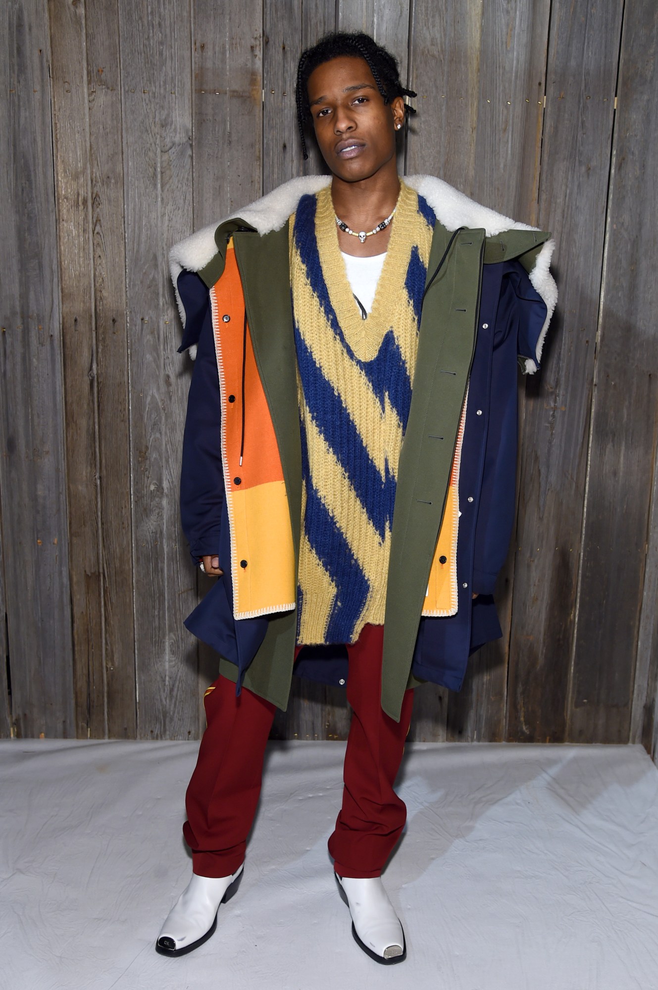 A$AP Rocky wearing Raf Simons at the Calvin Klein AW18 show at New York Fashion Week in 2018