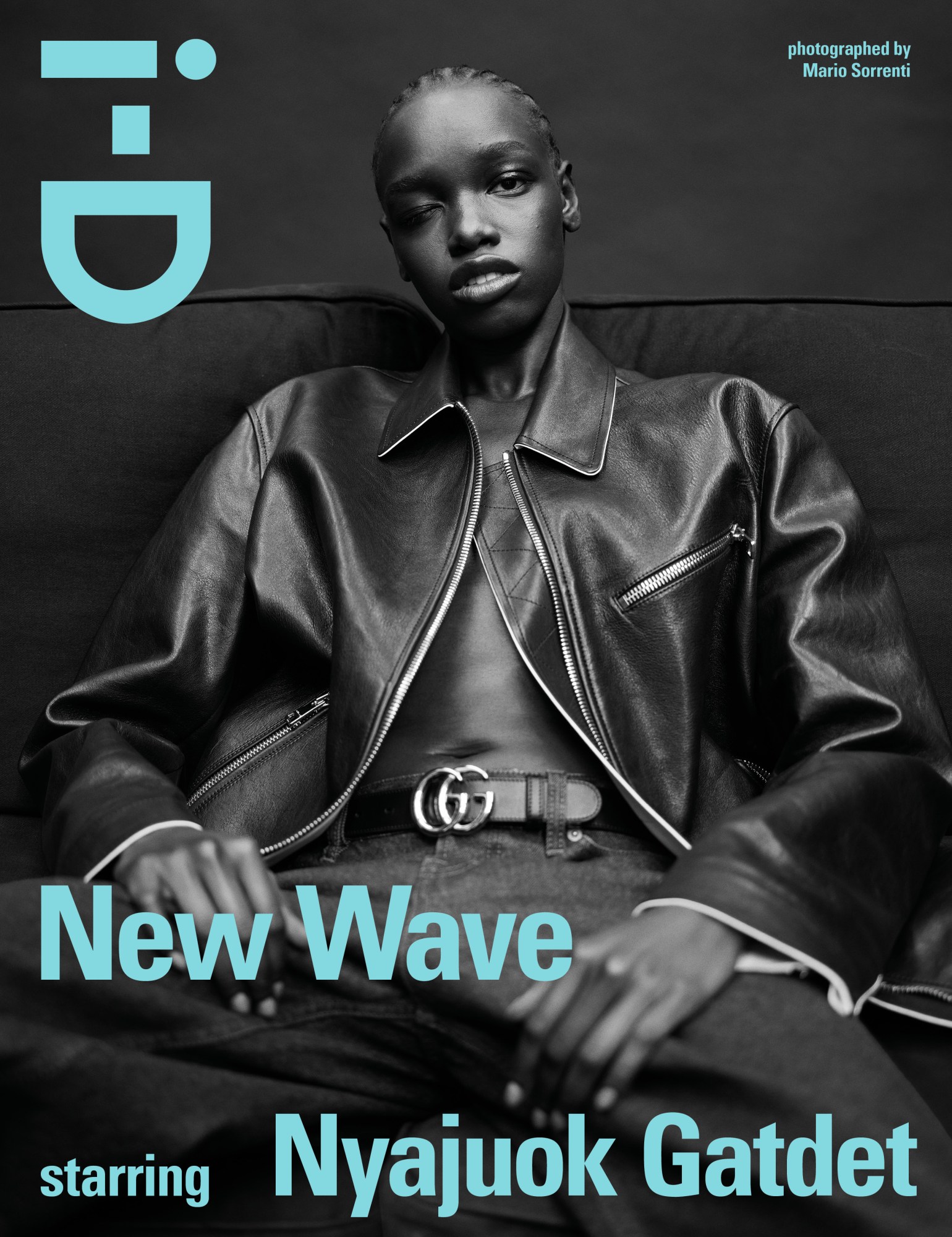 Gucci model Nyajuok Gatdet photographed by Mario Sorrenti on the cover of i-D’s The New Wave Issue, no. 373, Autumn 2023