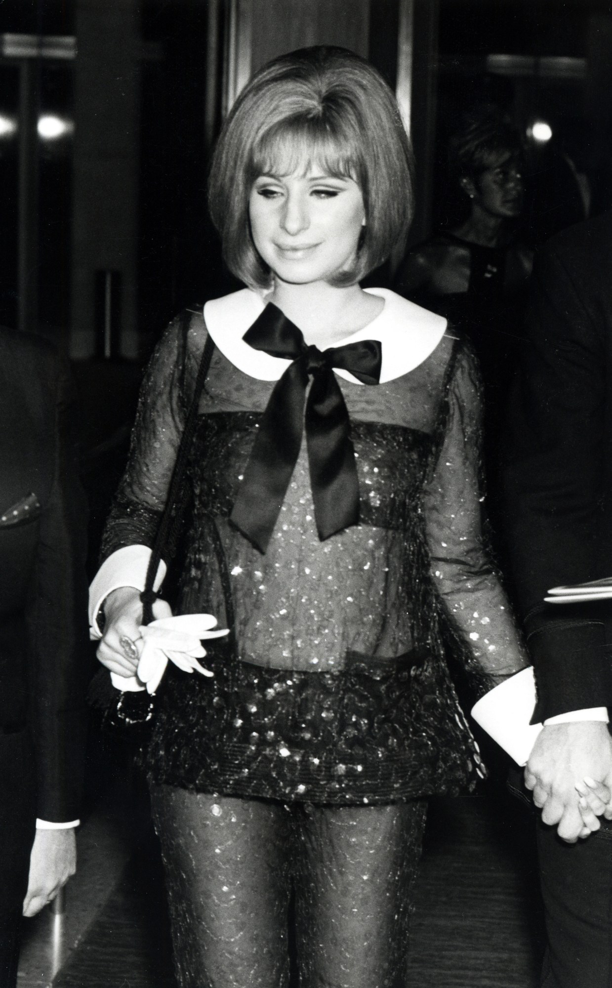 Barbra Streisand at the Academy Awards in 1969 winning the oscar for Funny Girl