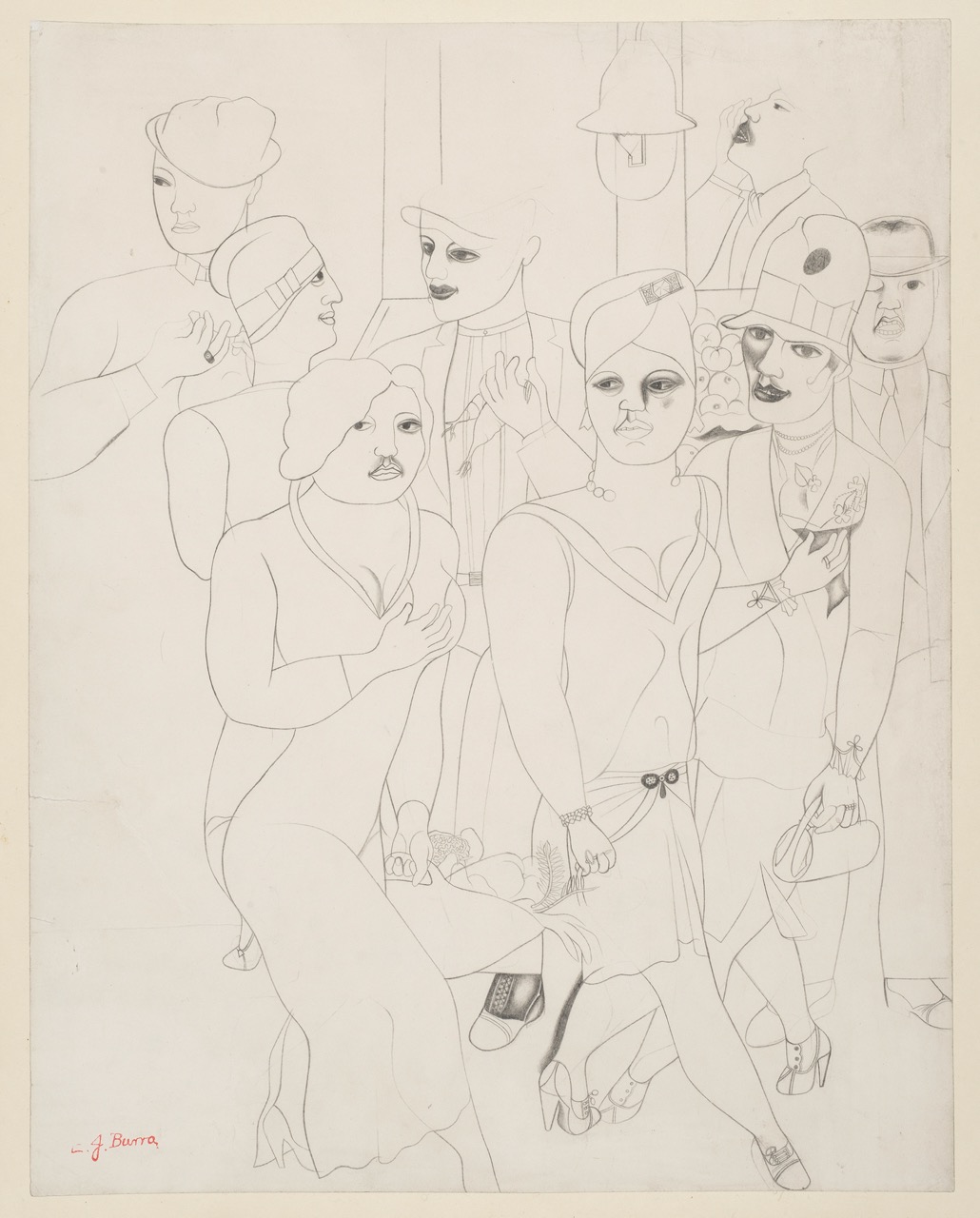 Pencil drawing by Edward Burra in i-D’s The New Wave Issue, no. 373, Fall/Winter 2023