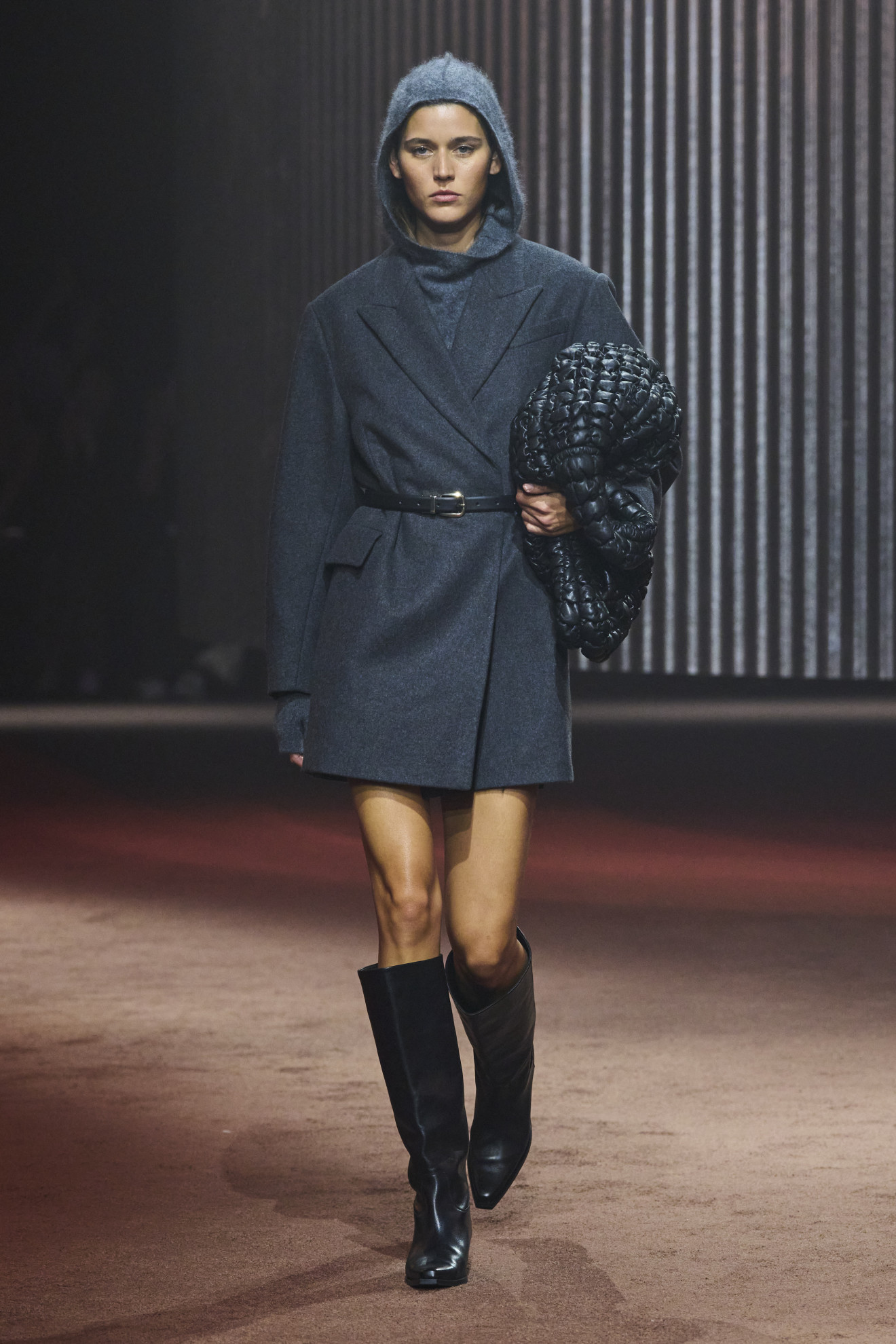 Model walking for Cos AW23 at New York Fashion Week