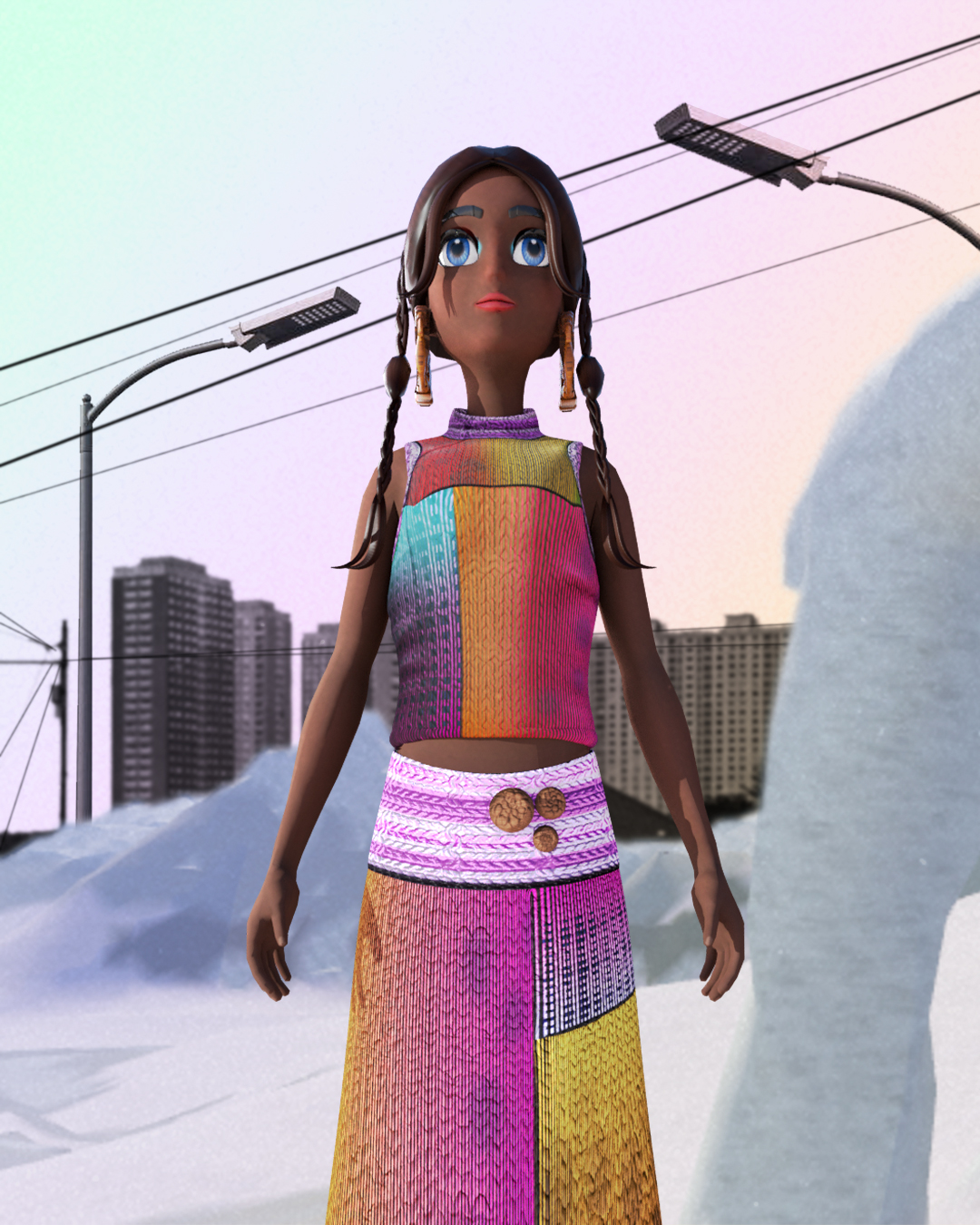 A look from the Paolina Russo AW23 SKNUPS collection on Roblox