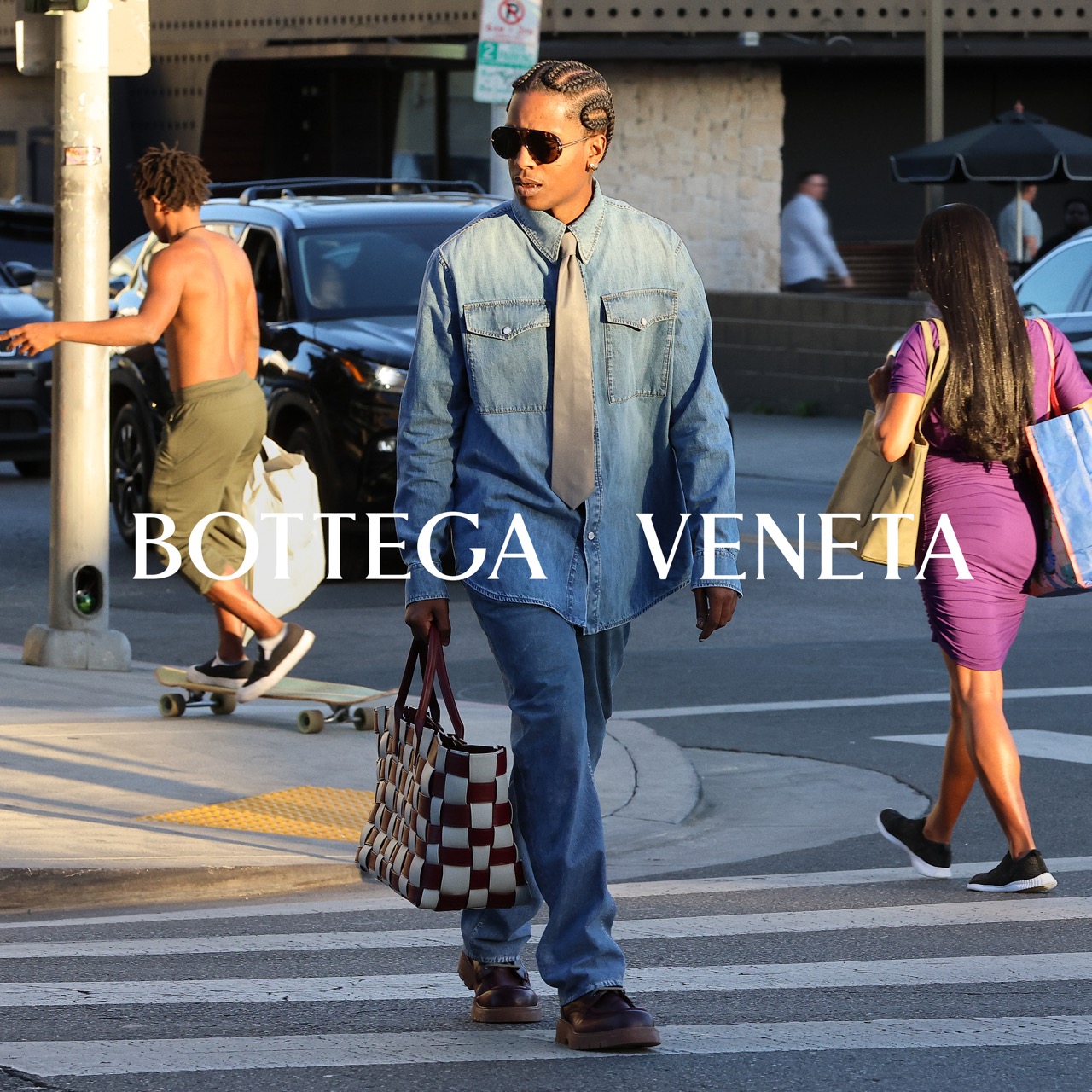 A$AP Rocky in the Bottega Veneta paparazzi campaign